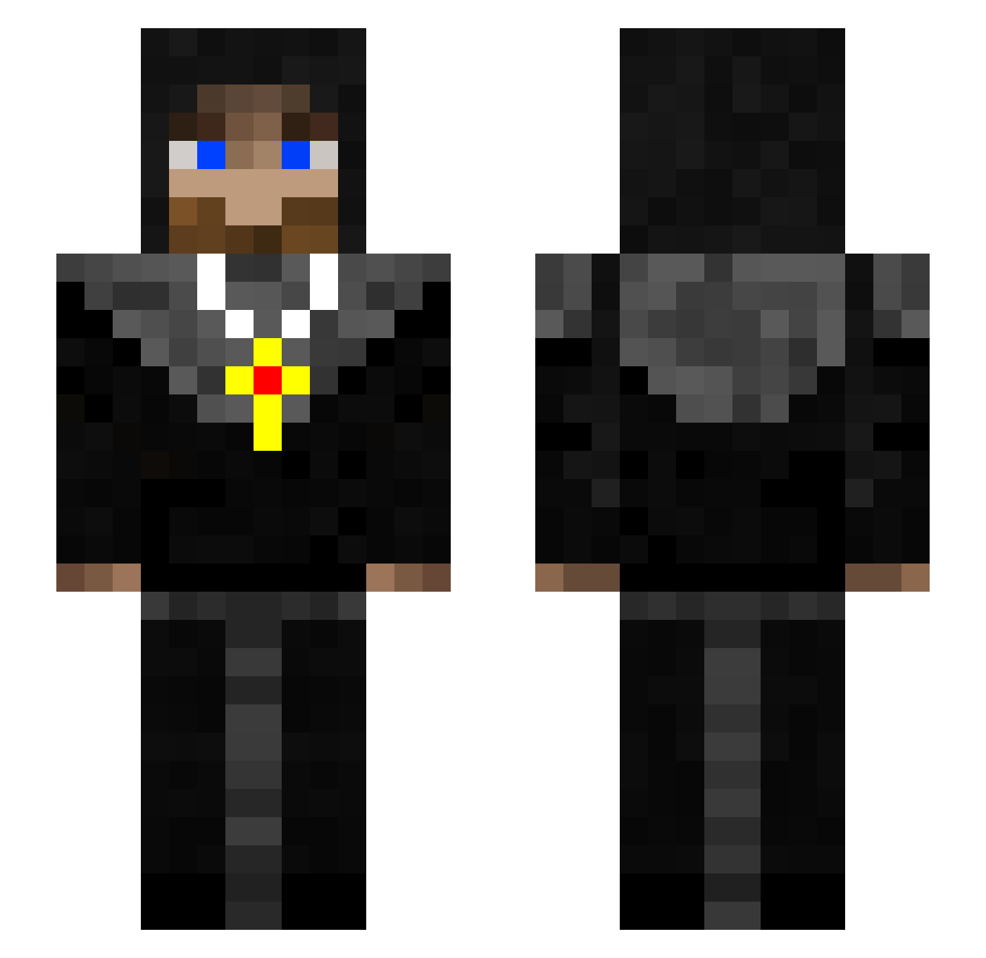 DareRick Minecraft skin, front and back view