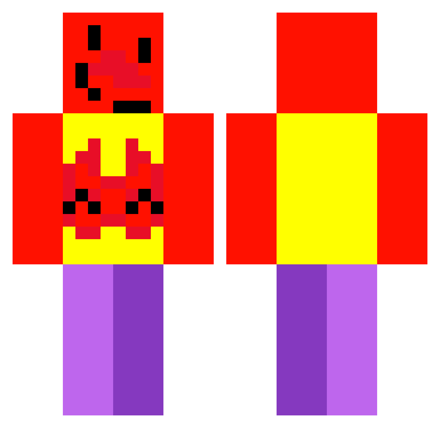redyylol Minecraft skin, front and back view