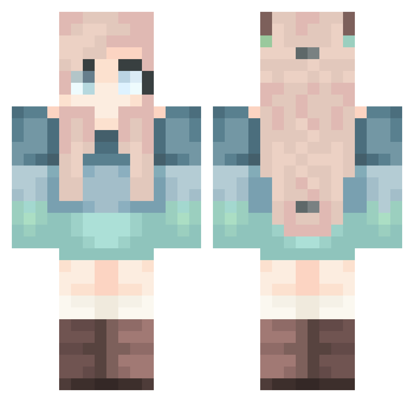 Vaidra Minecraft skin, front and back view