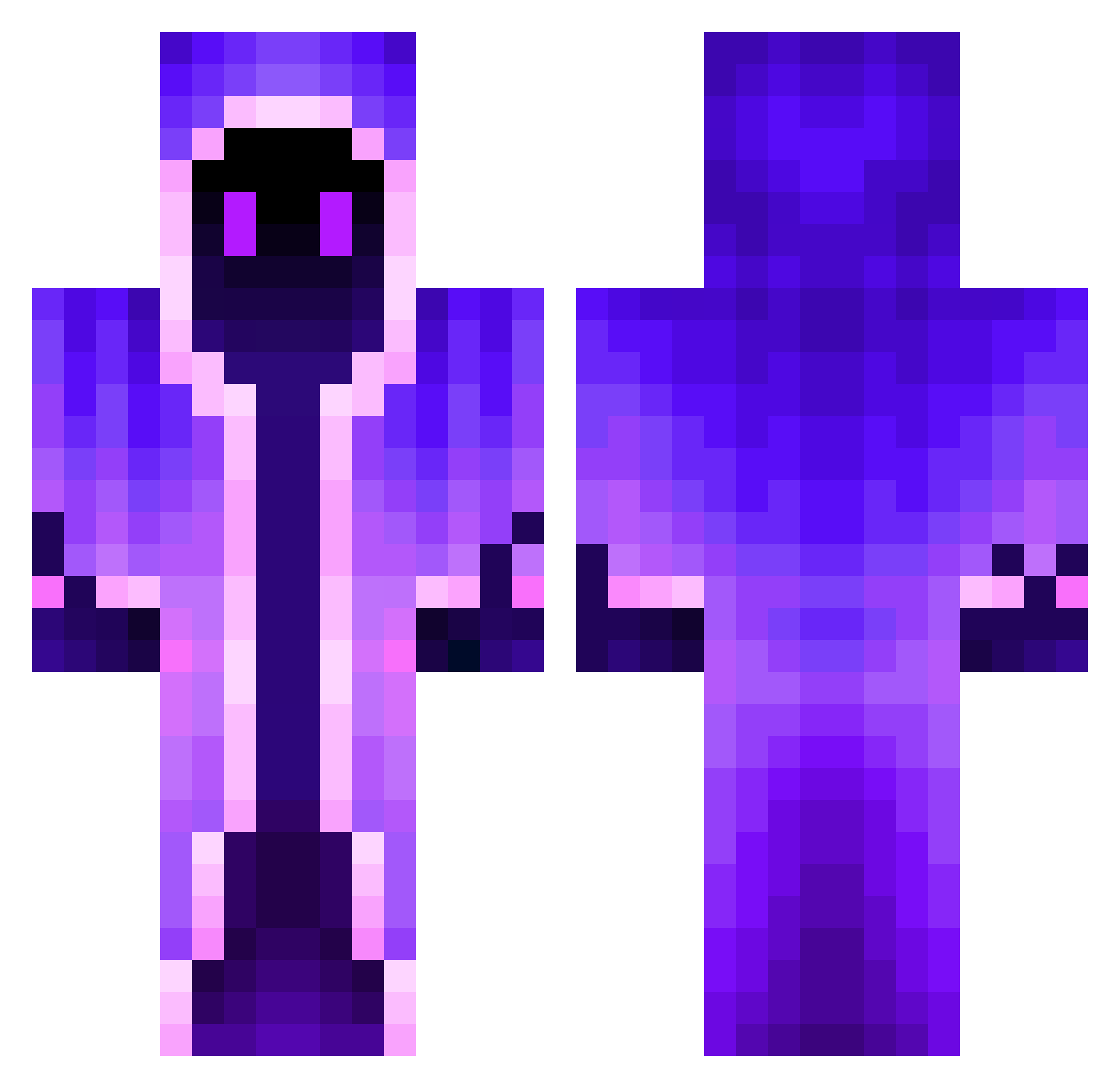 Megaender700 Minecraft skin, front and back view