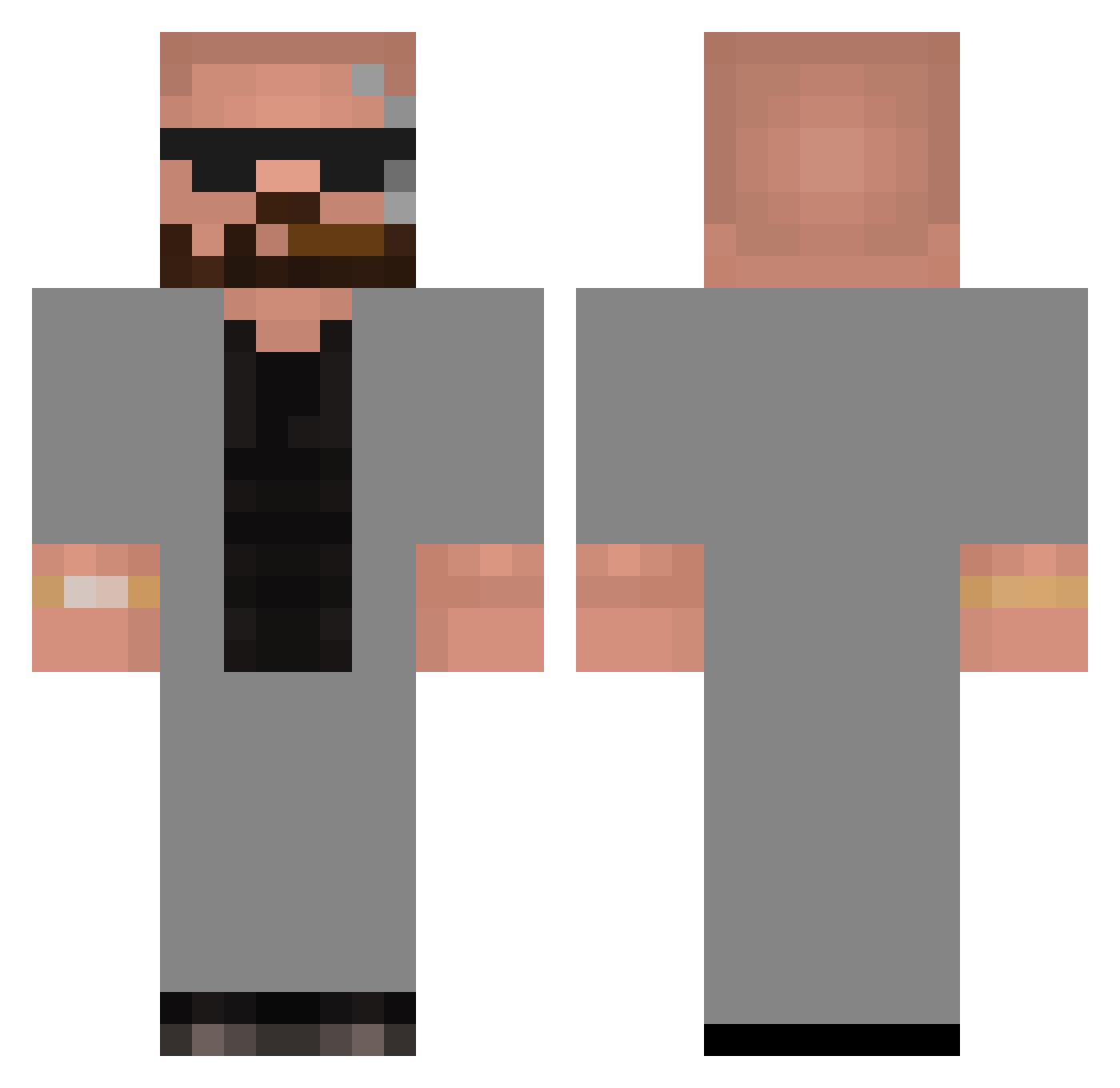 SolsticeCero Minecraft skin, front and back view