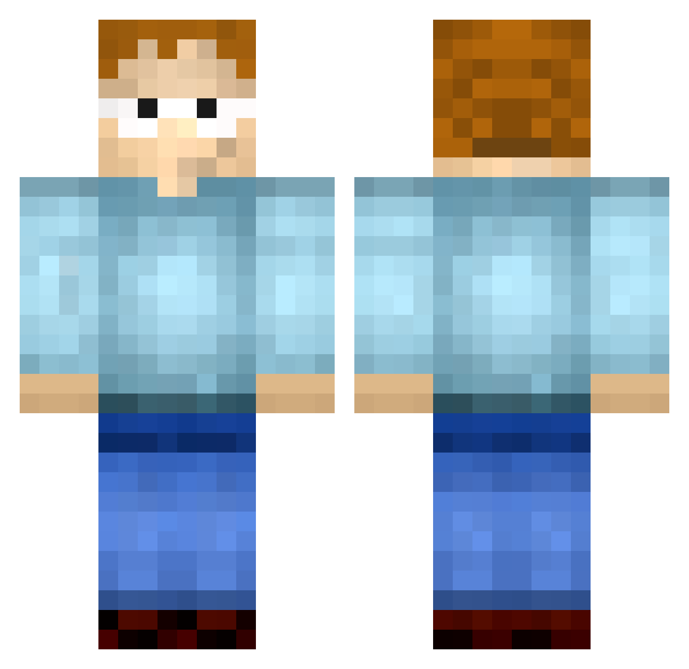 _Garfie Minecraft skin, front and back view