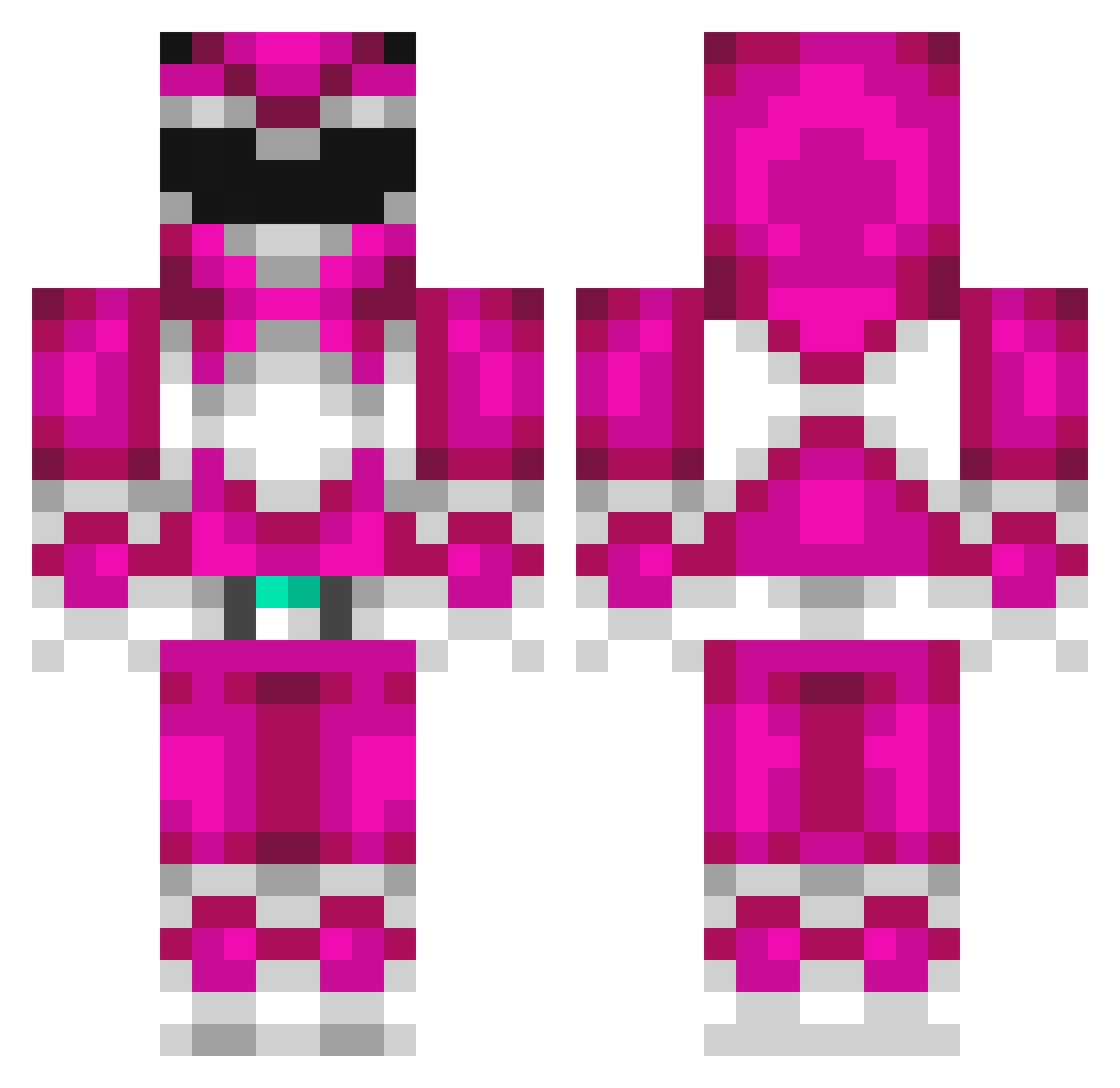 Akimaster Minecraft skin, front and back view