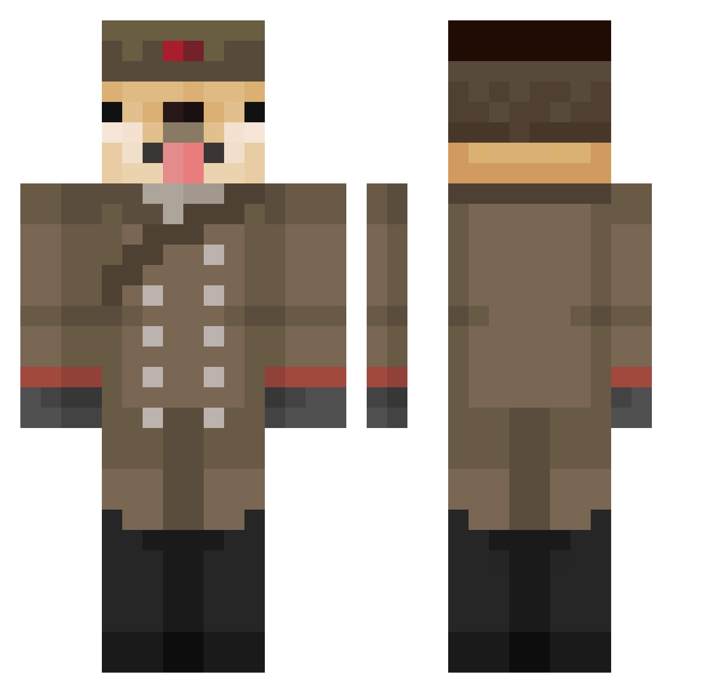 dovotss Minecraft skin, front and back view