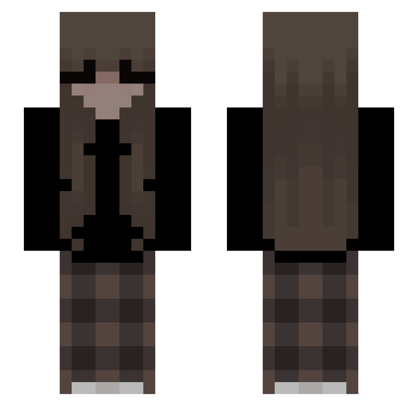 RaelDay Minecraft skin, front and back view