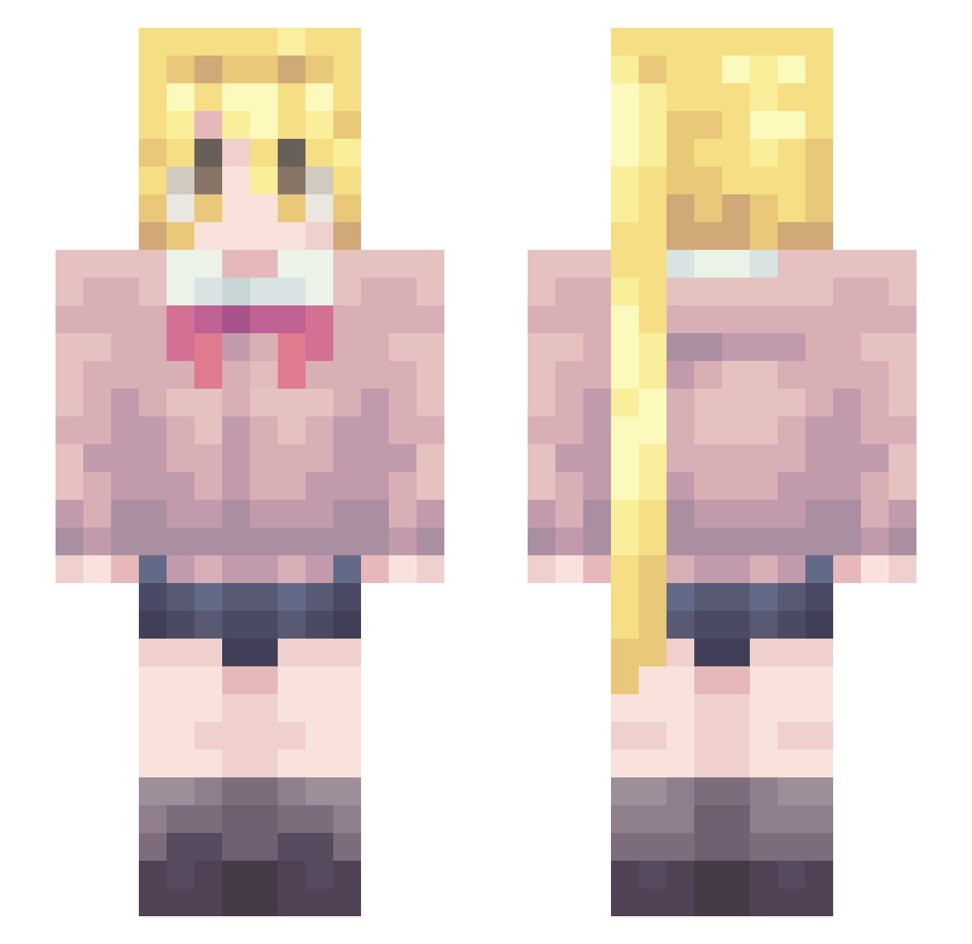 monnarrch Minecraft skin, front and back view