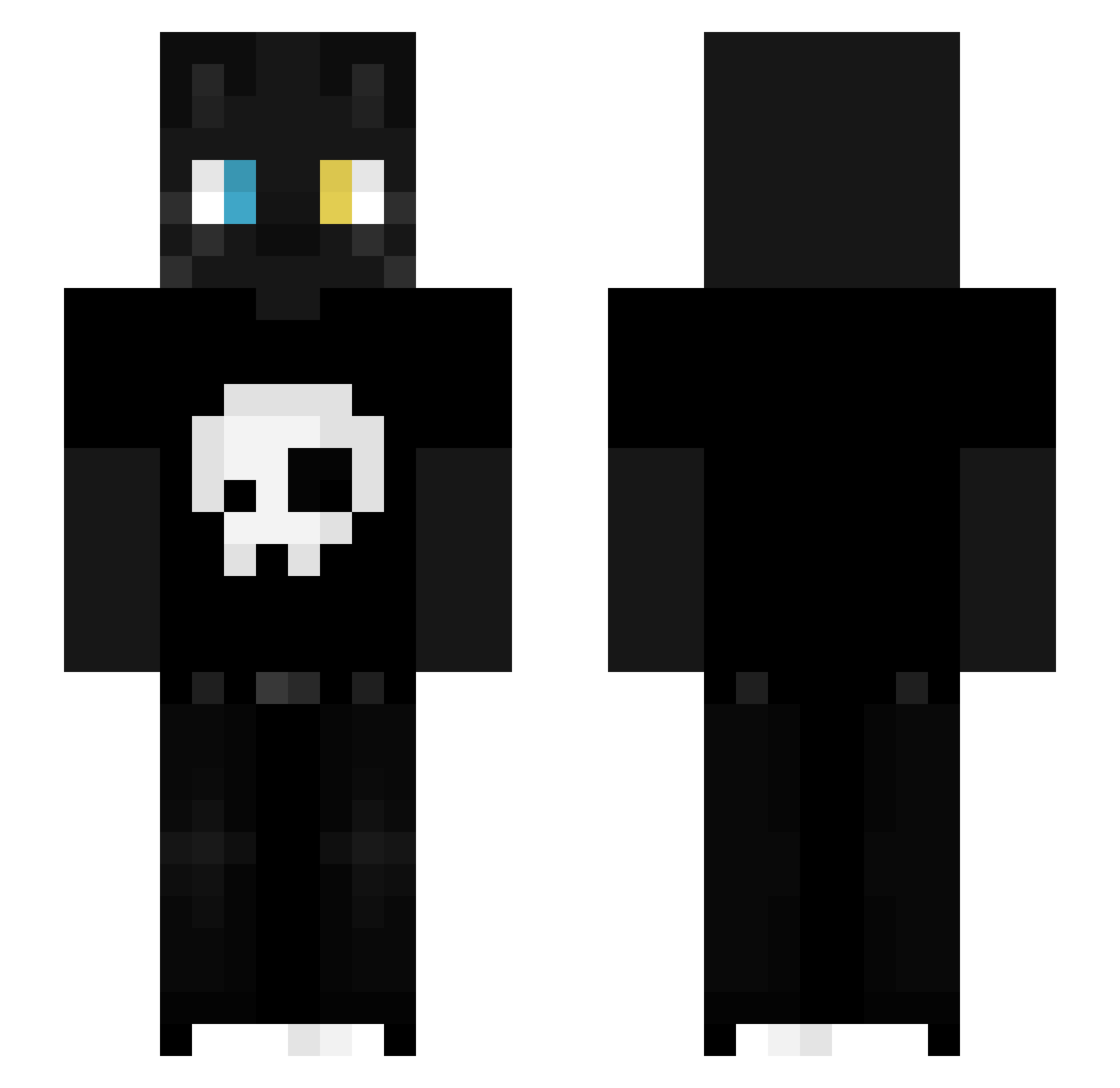 Istumf Minecraft skin, front and back view