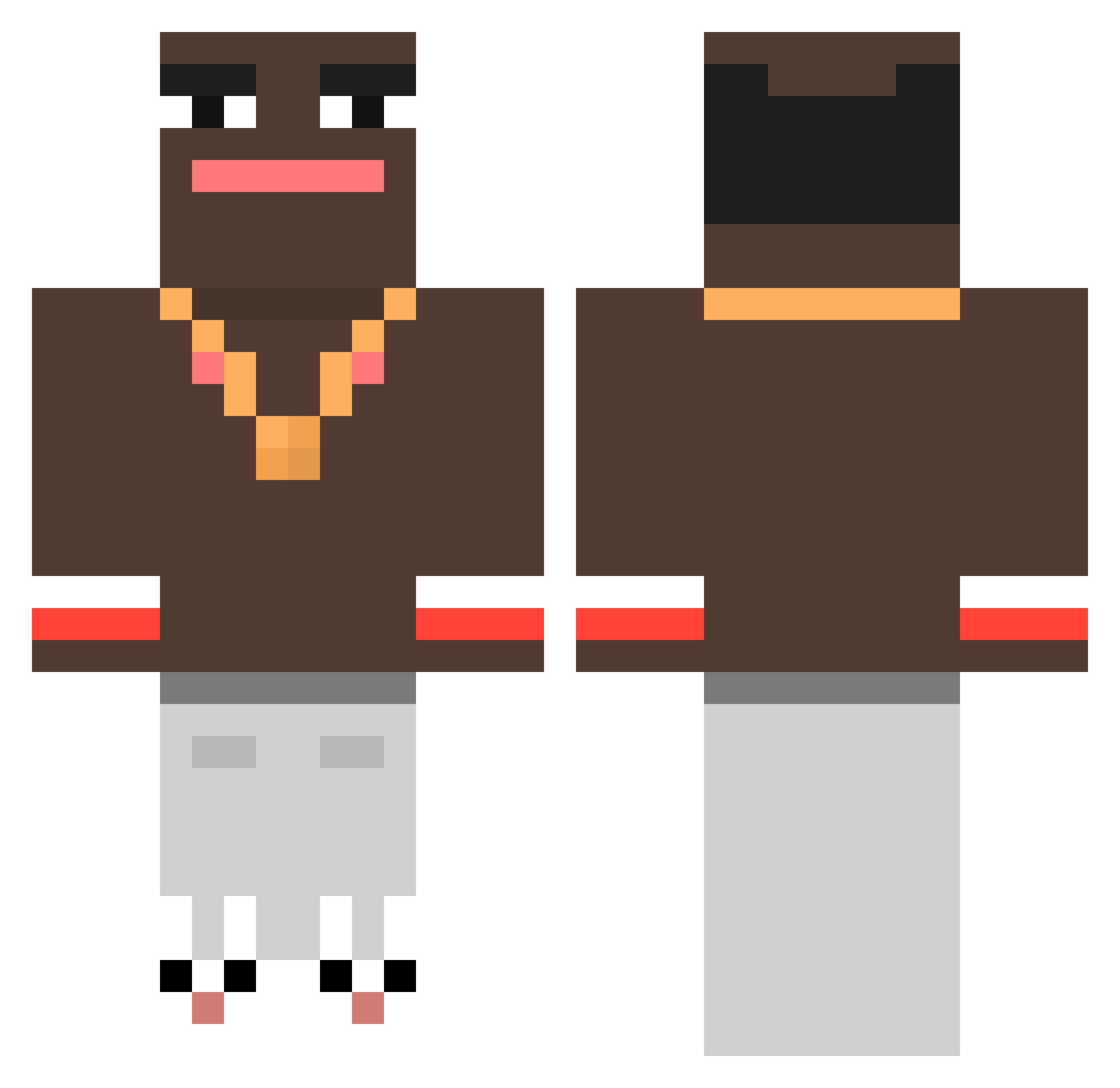 SkyMin9 Minecraft skin, front and back view