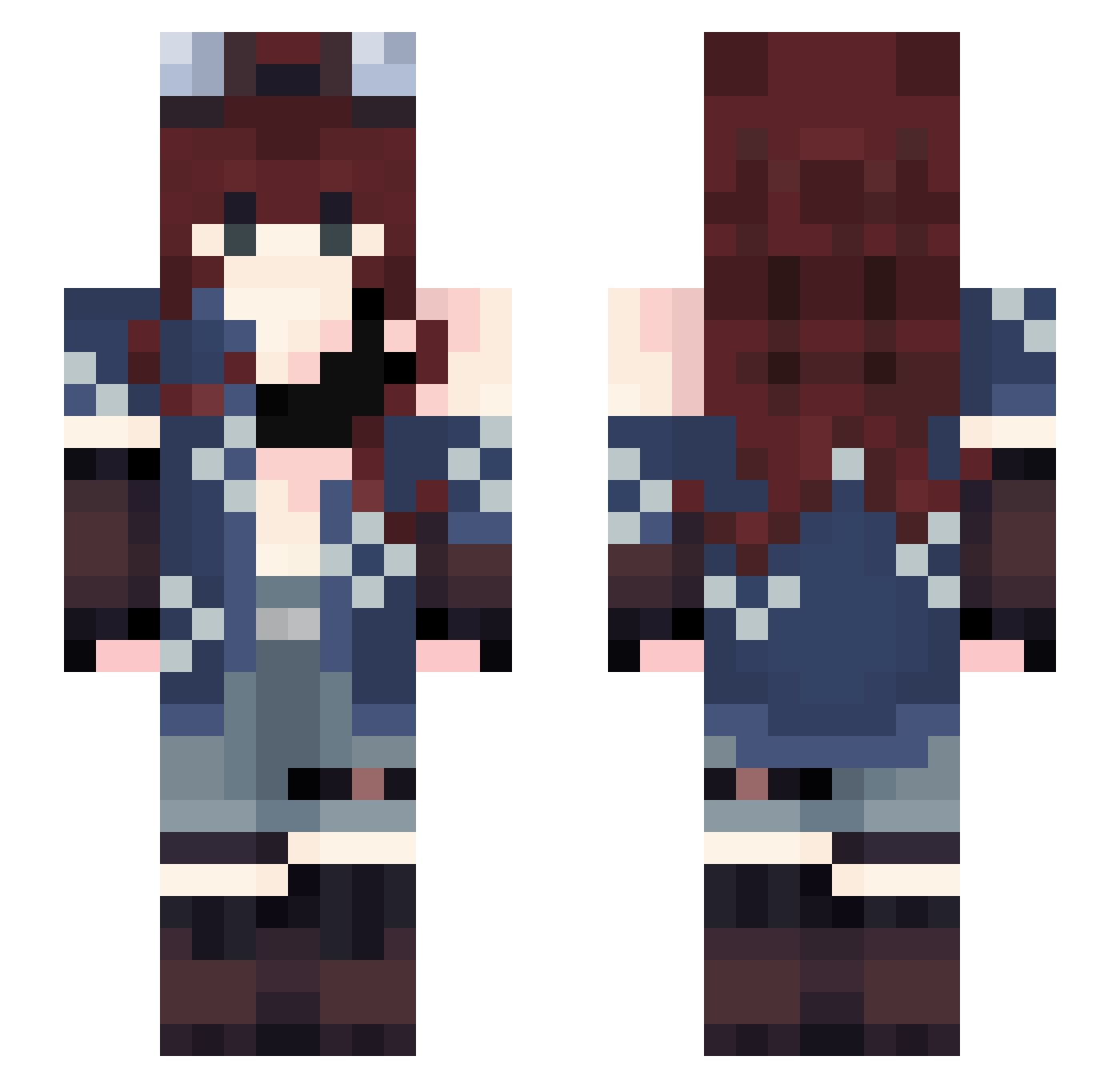 Vumagatel Minecraft skin, front and back view