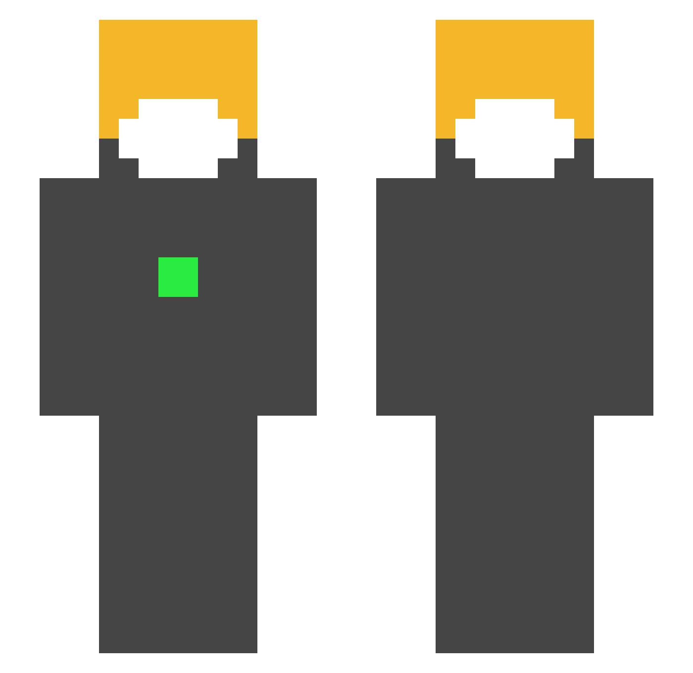 Skober Minecraft skin, front and back view