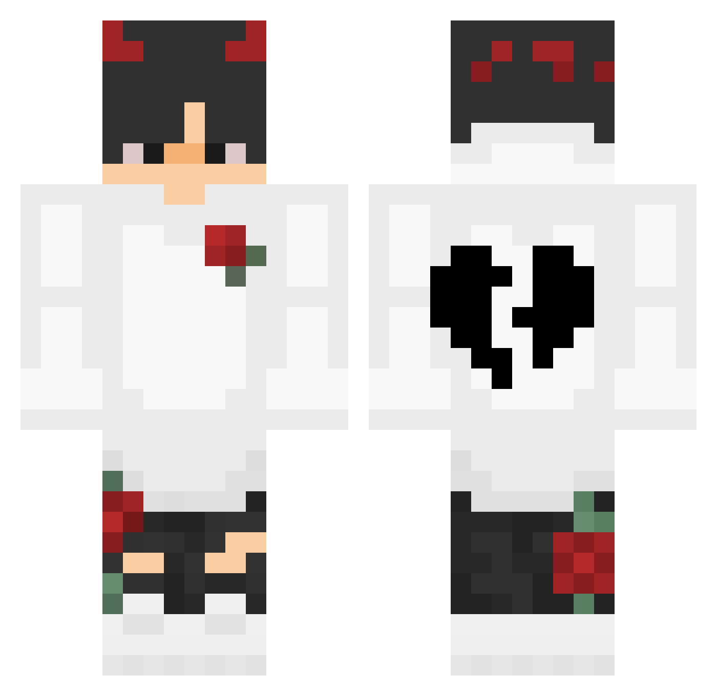 Vxlsa Minecraft skin, front and back view