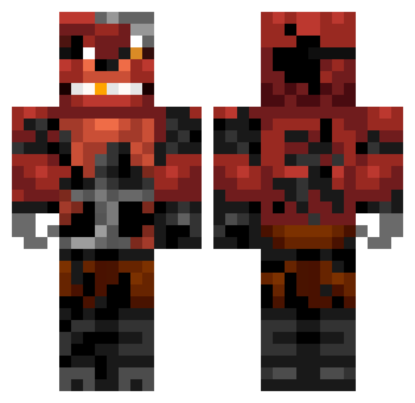 FOXTI32 Minecraft skin, front and back view