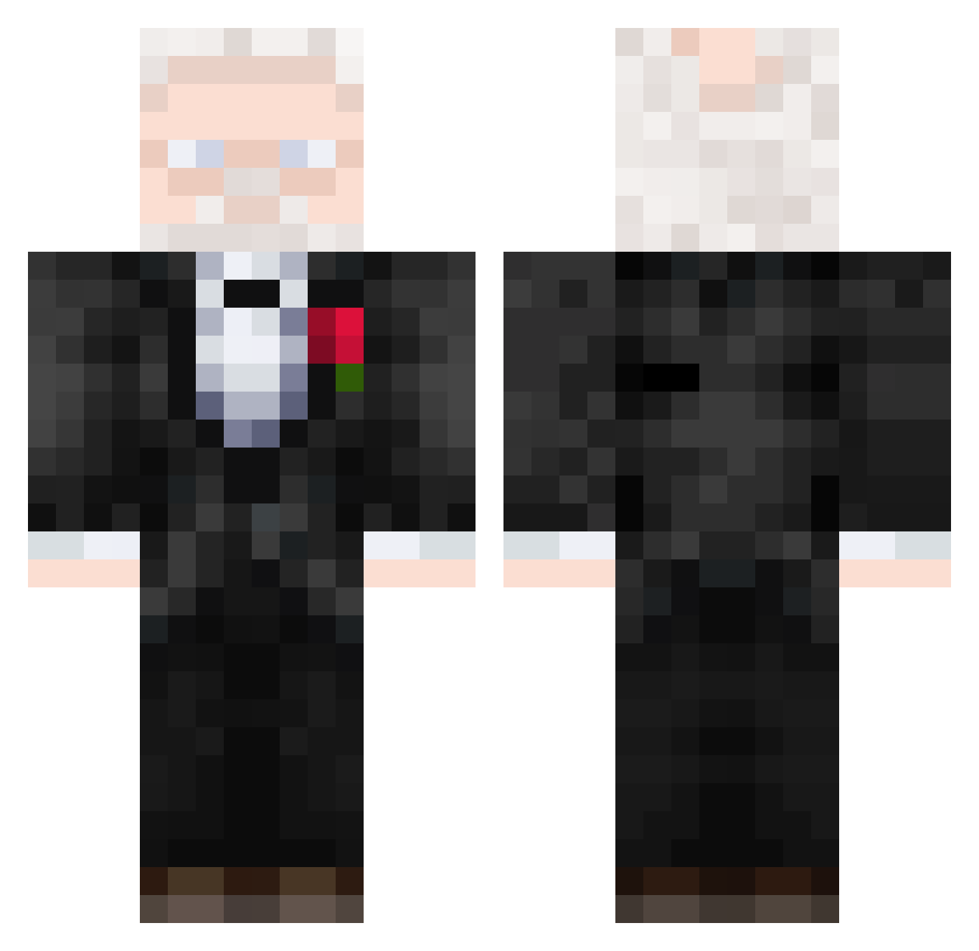 Reag1e Minecraft skin, front and back view