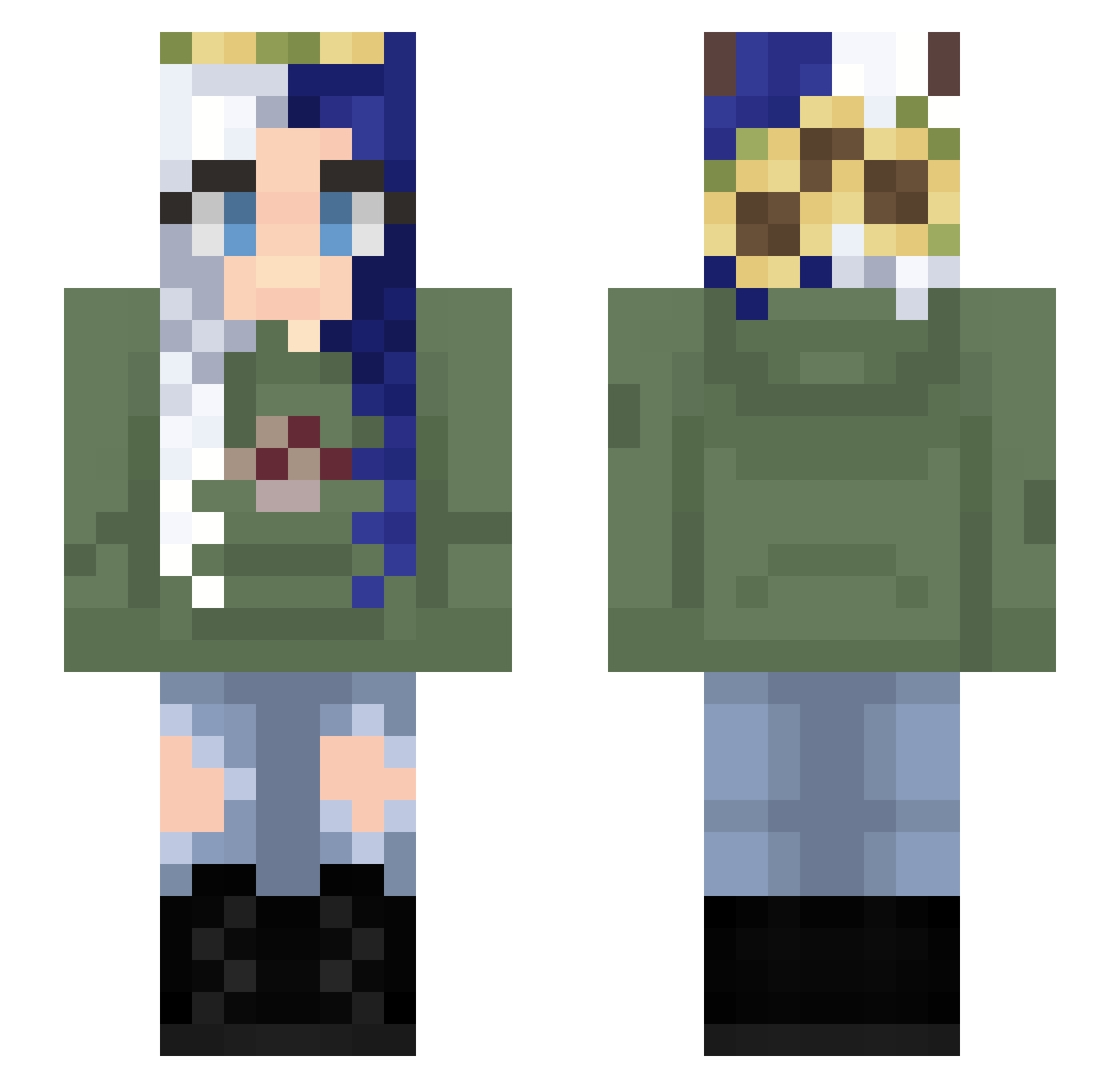 MommaBearYC1 Minecraft skin, front and back view