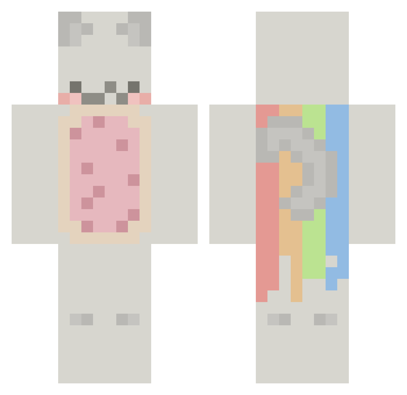 babybrotherblue Minecraft skin, front and back view