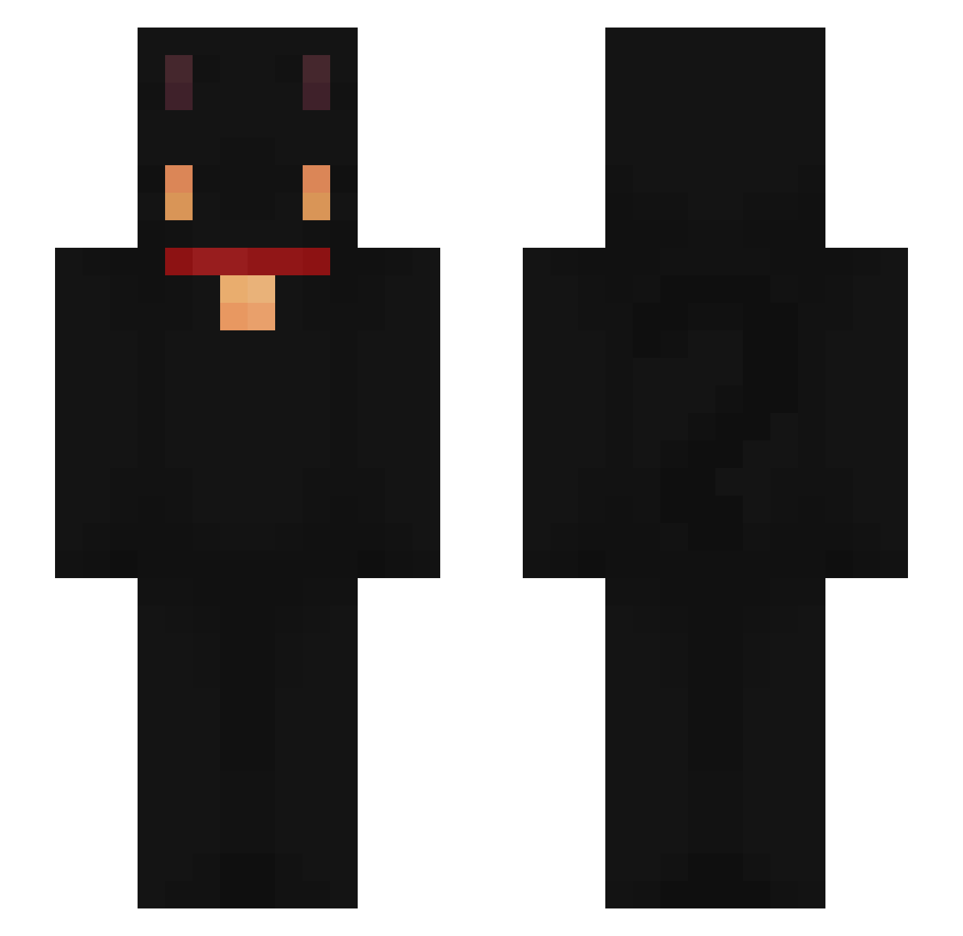 SpxceCat Minecraft skin, front and back view