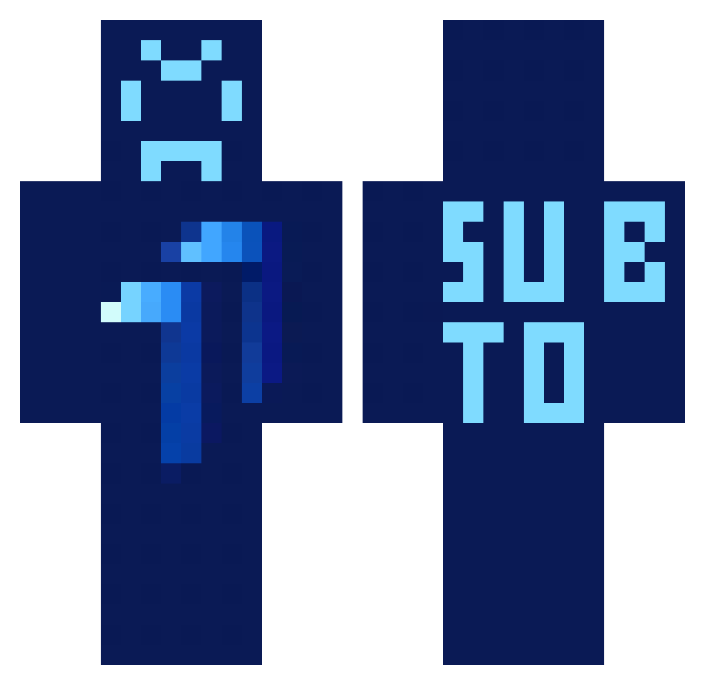 RacistRadiant Minecraft skin, front and back view
