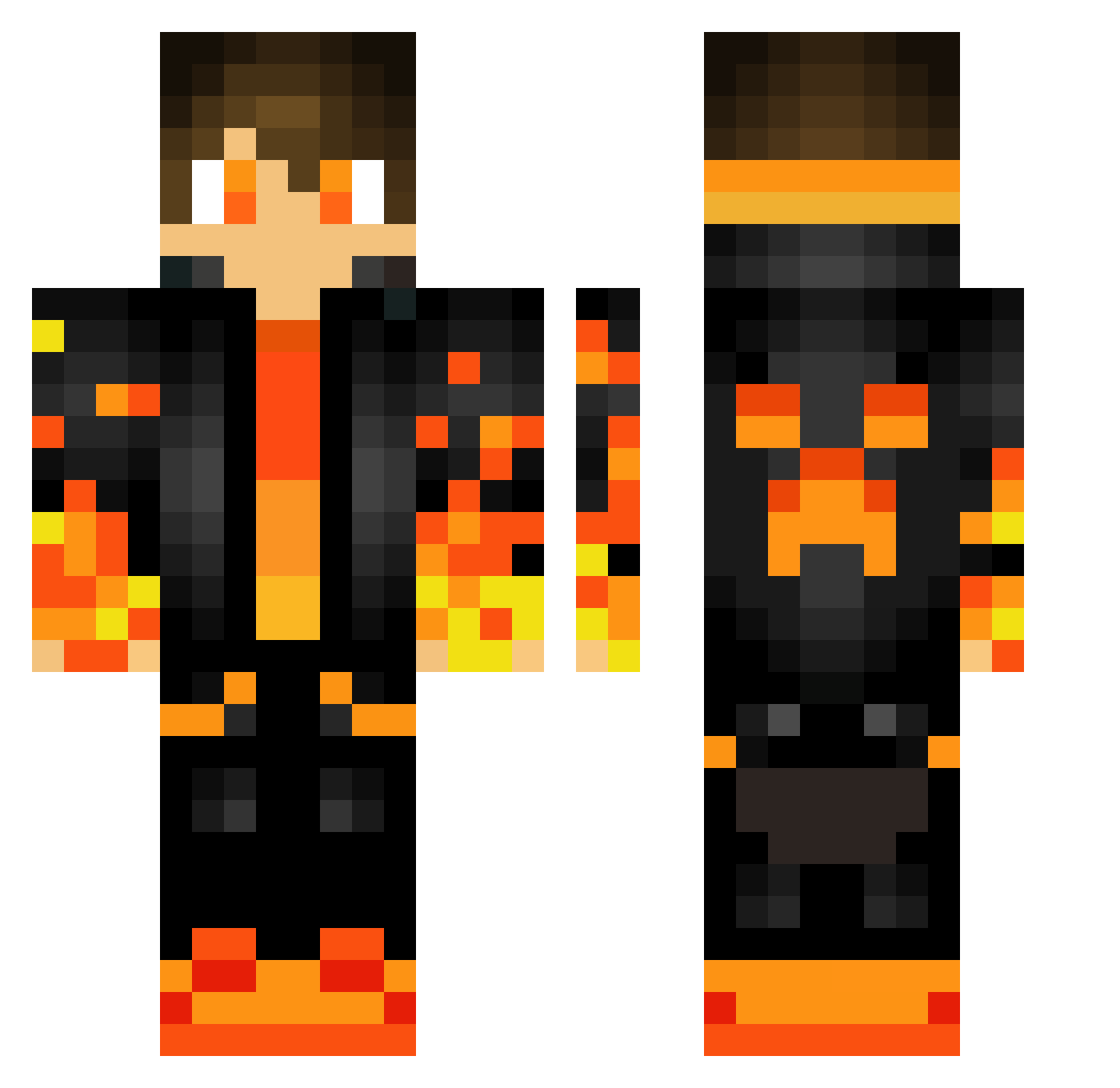 Emrod12 Minecraft skin, front and back view