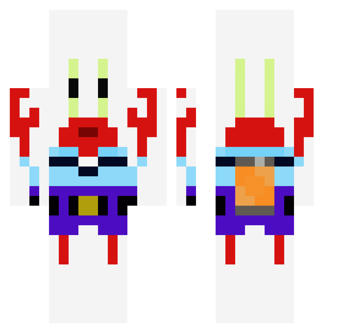 oRaydz Minecraft skin, front and back view