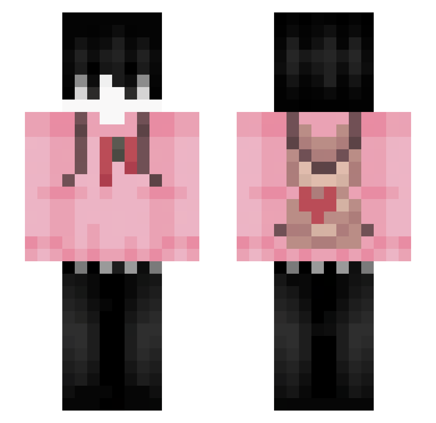 Rikosaurio Minecraft skin, front and back view