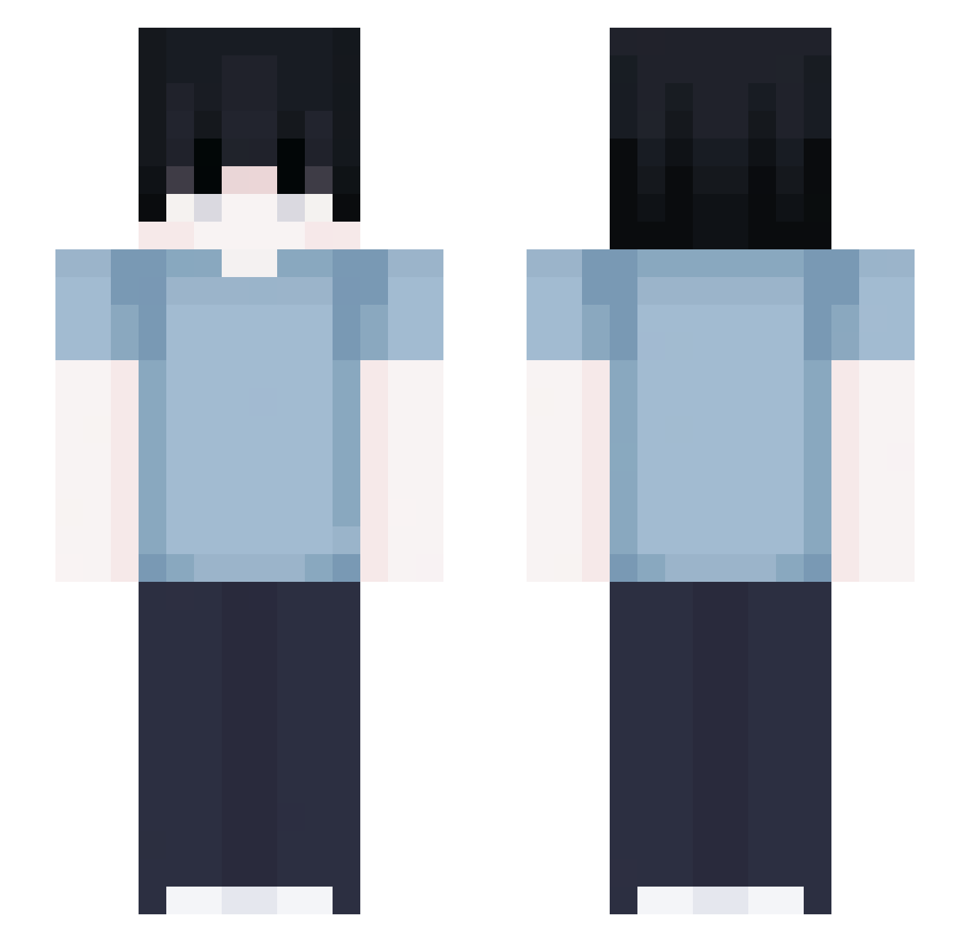 Suspect99 Minecraft skin, front and back view