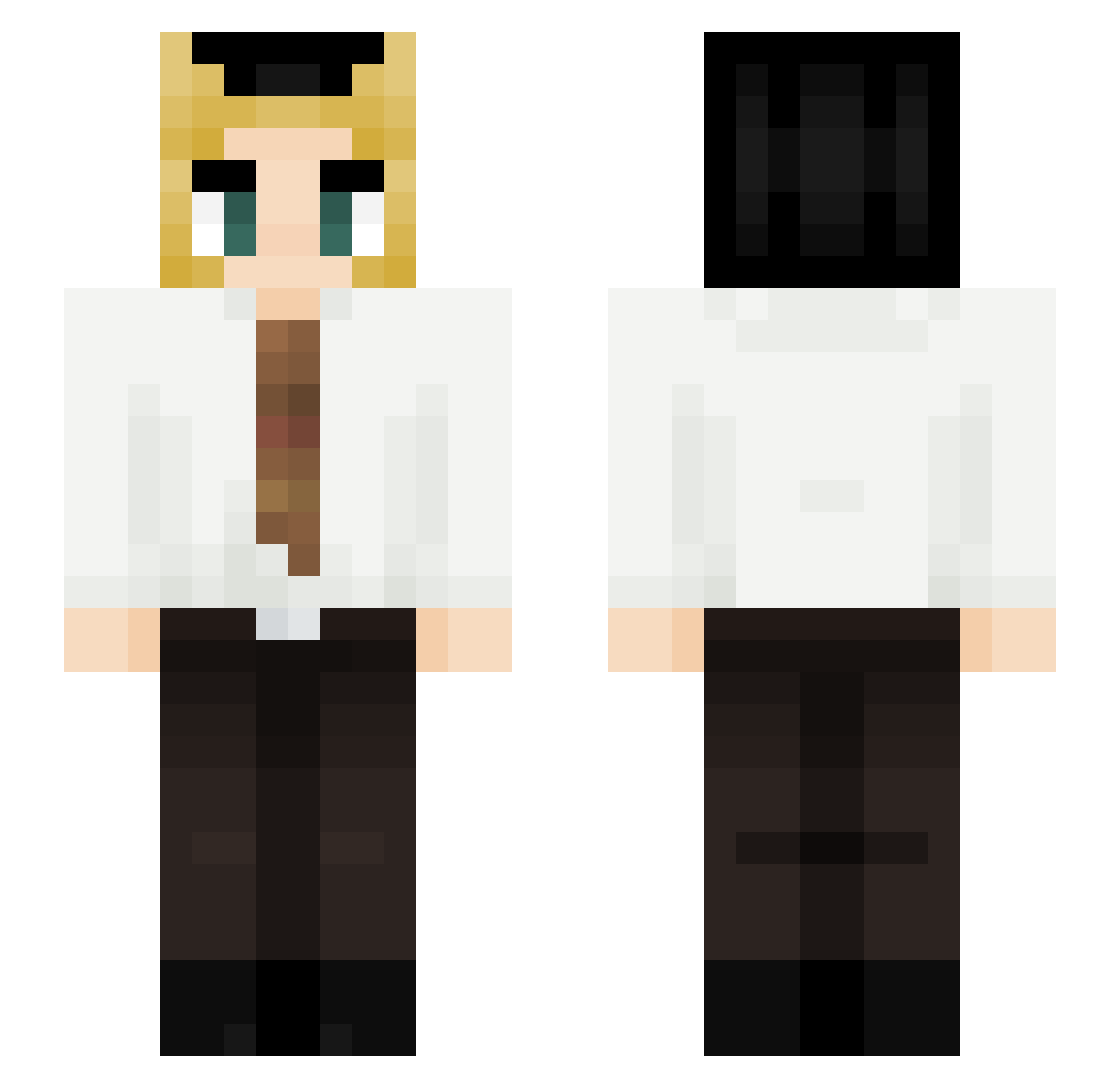 Carmas Minecraft skin, front and back view
