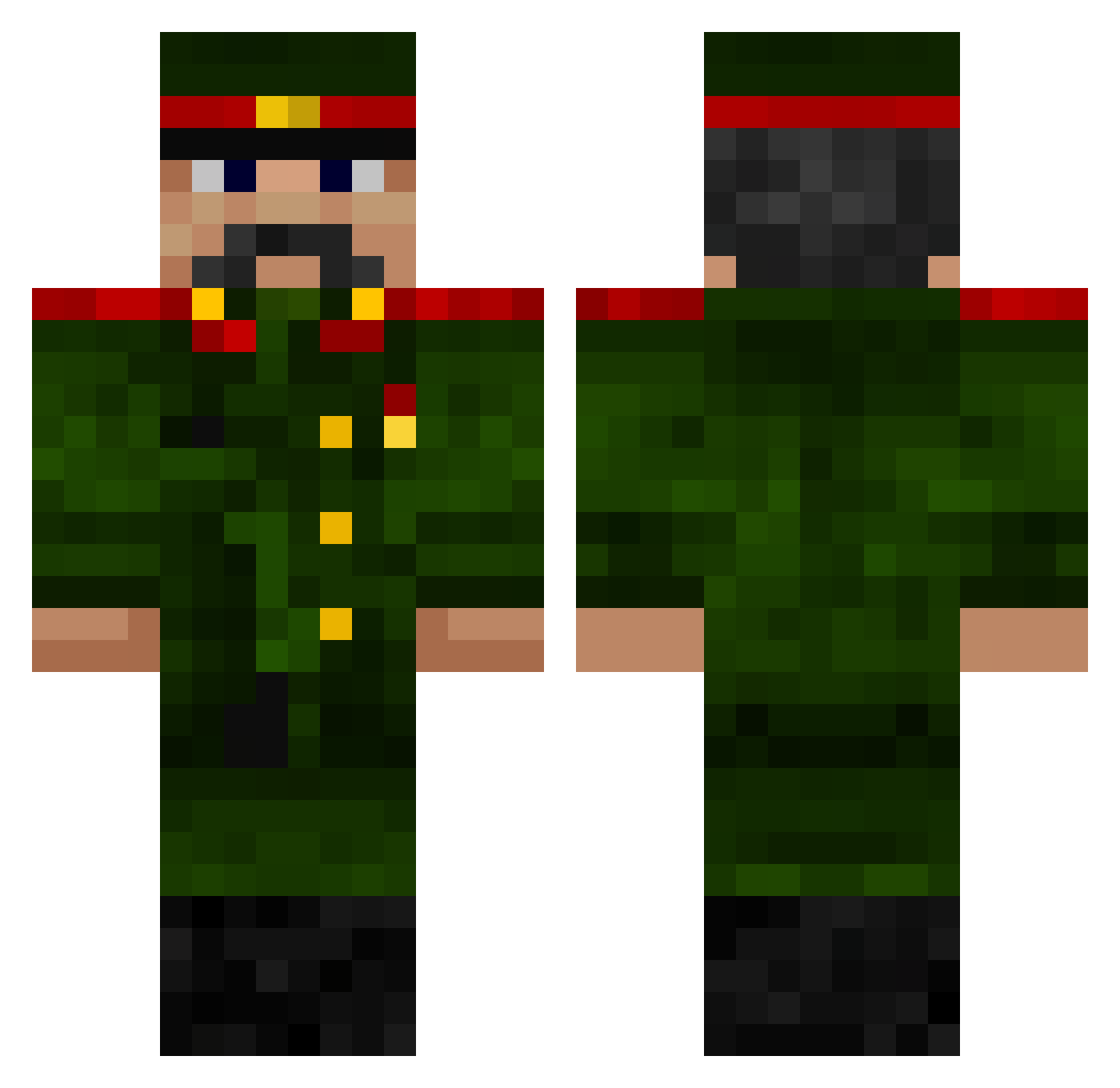 atletiek Minecraft skin, front and back view