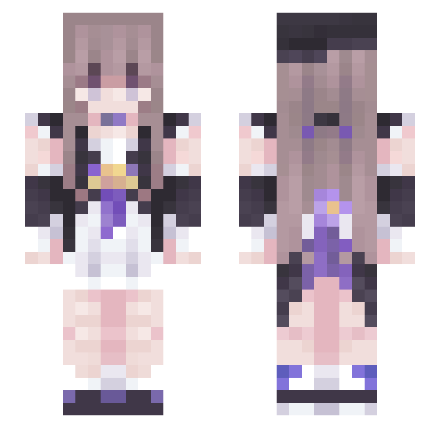qaho3 Minecraft skin, front and back view