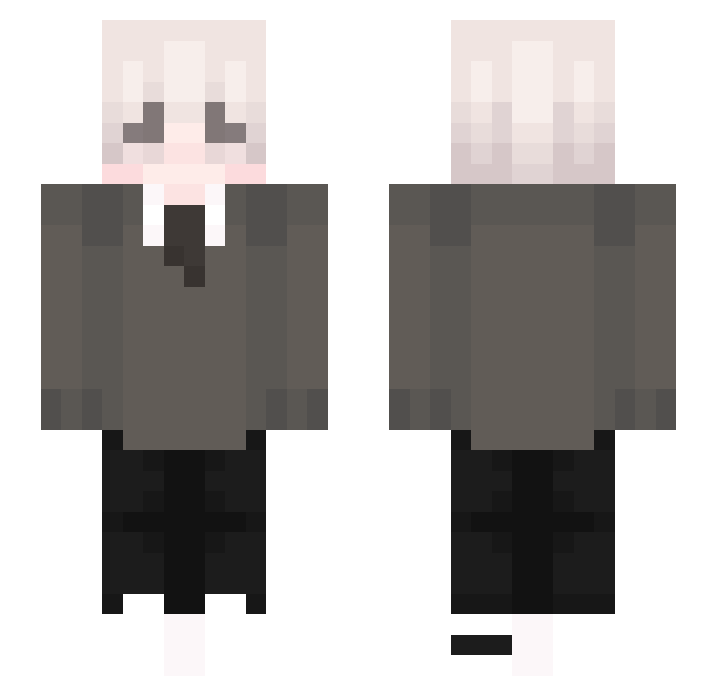Yuflys Minecraft skin, front and back view