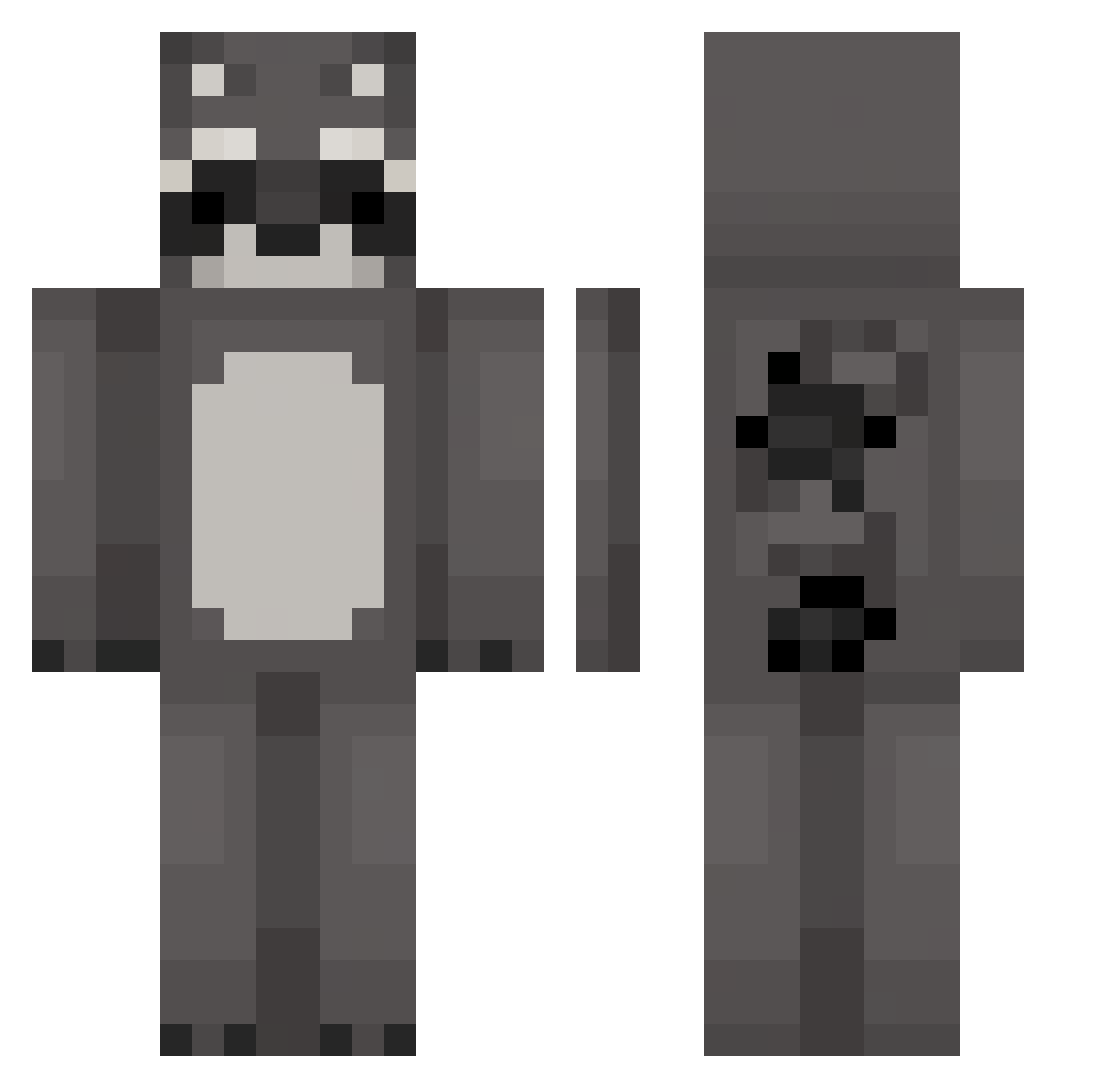 ItzNebulo Minecraft skin, front and back view