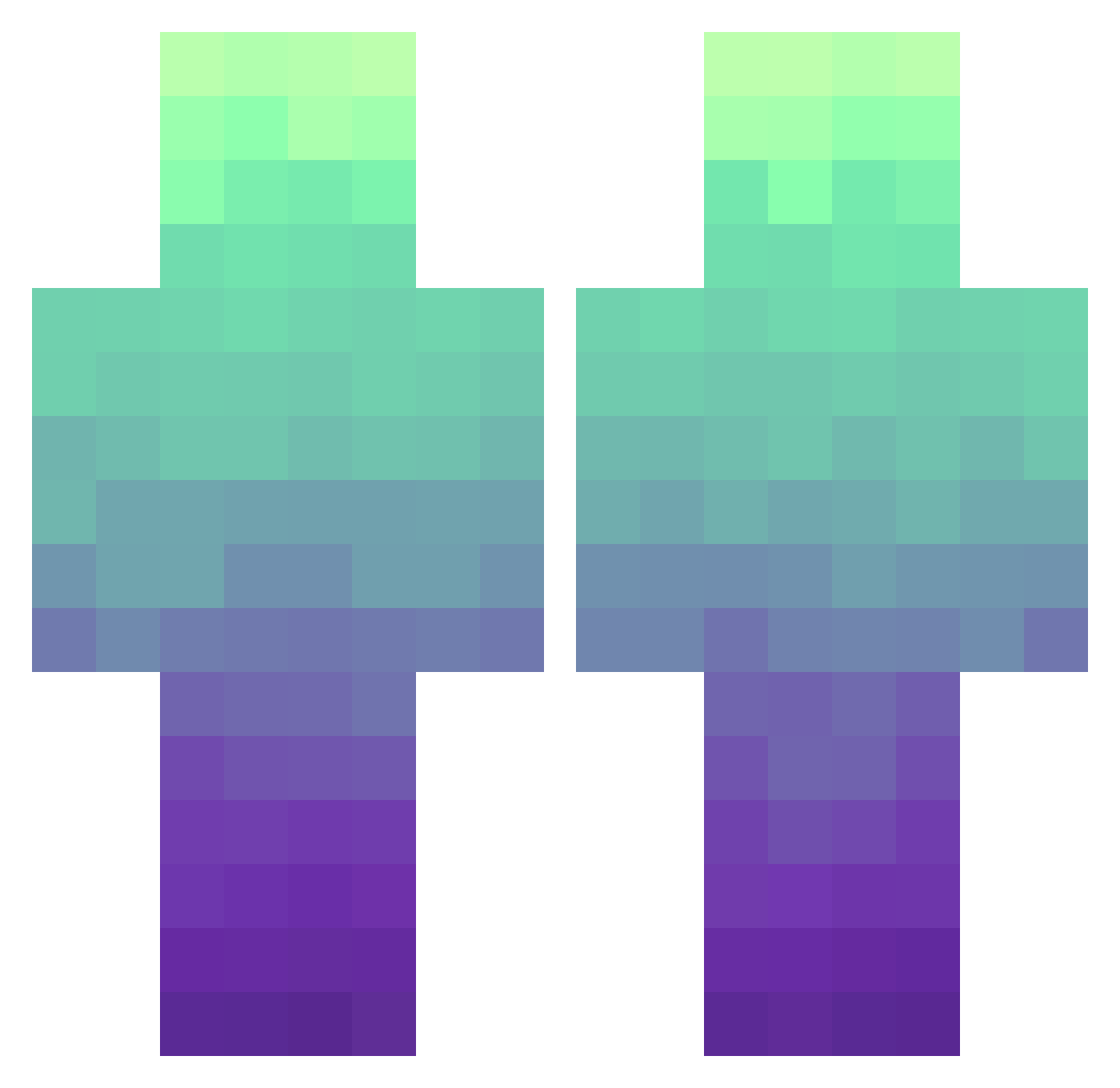 silverruns Minecraft skin, front and back view