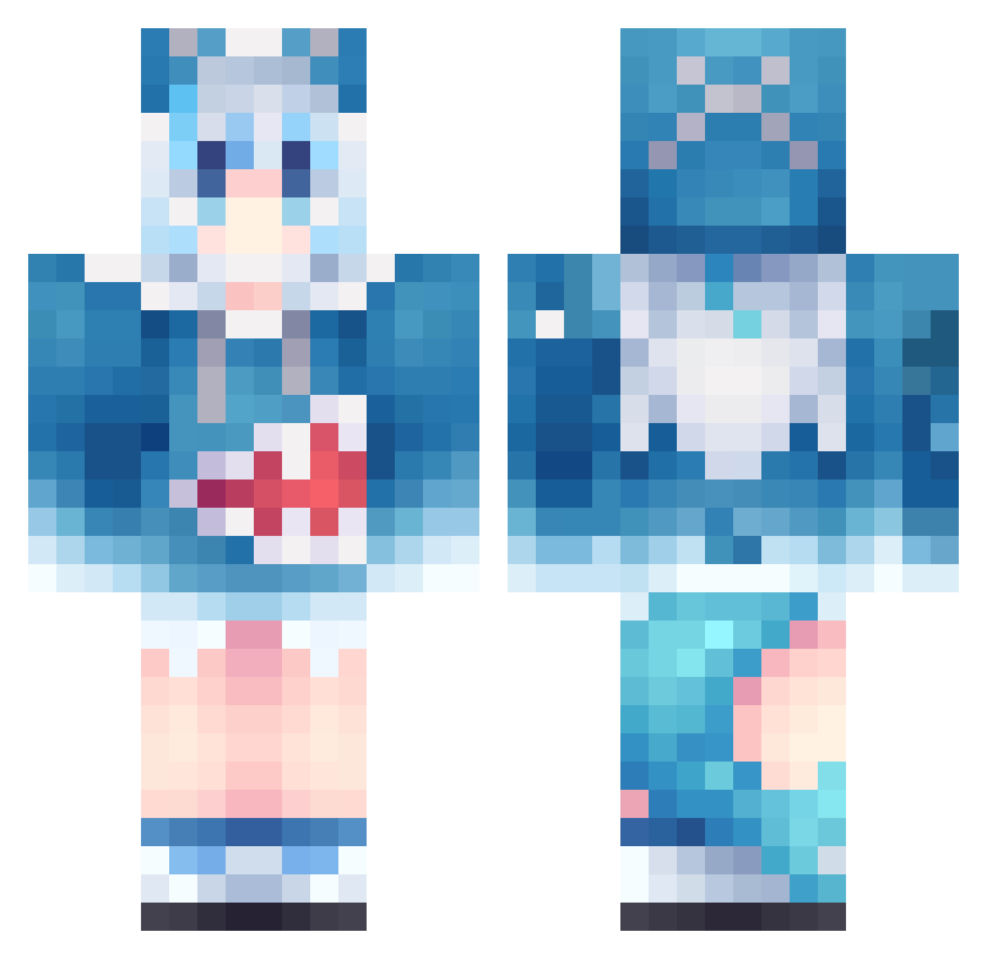 PolarDBear_ Minecraft skin, front and back view