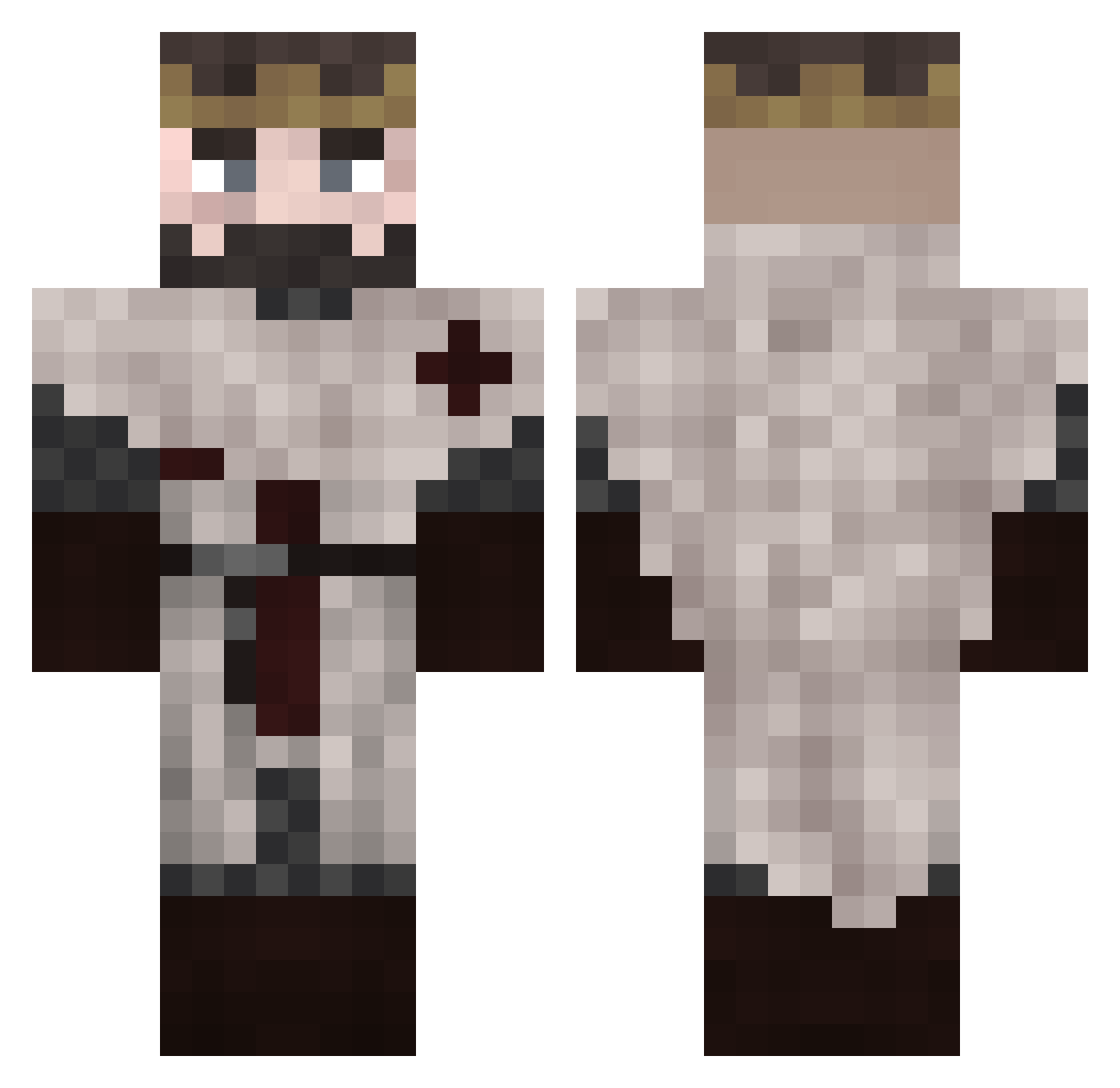 Ruhancess Minecraft skin, front and back view