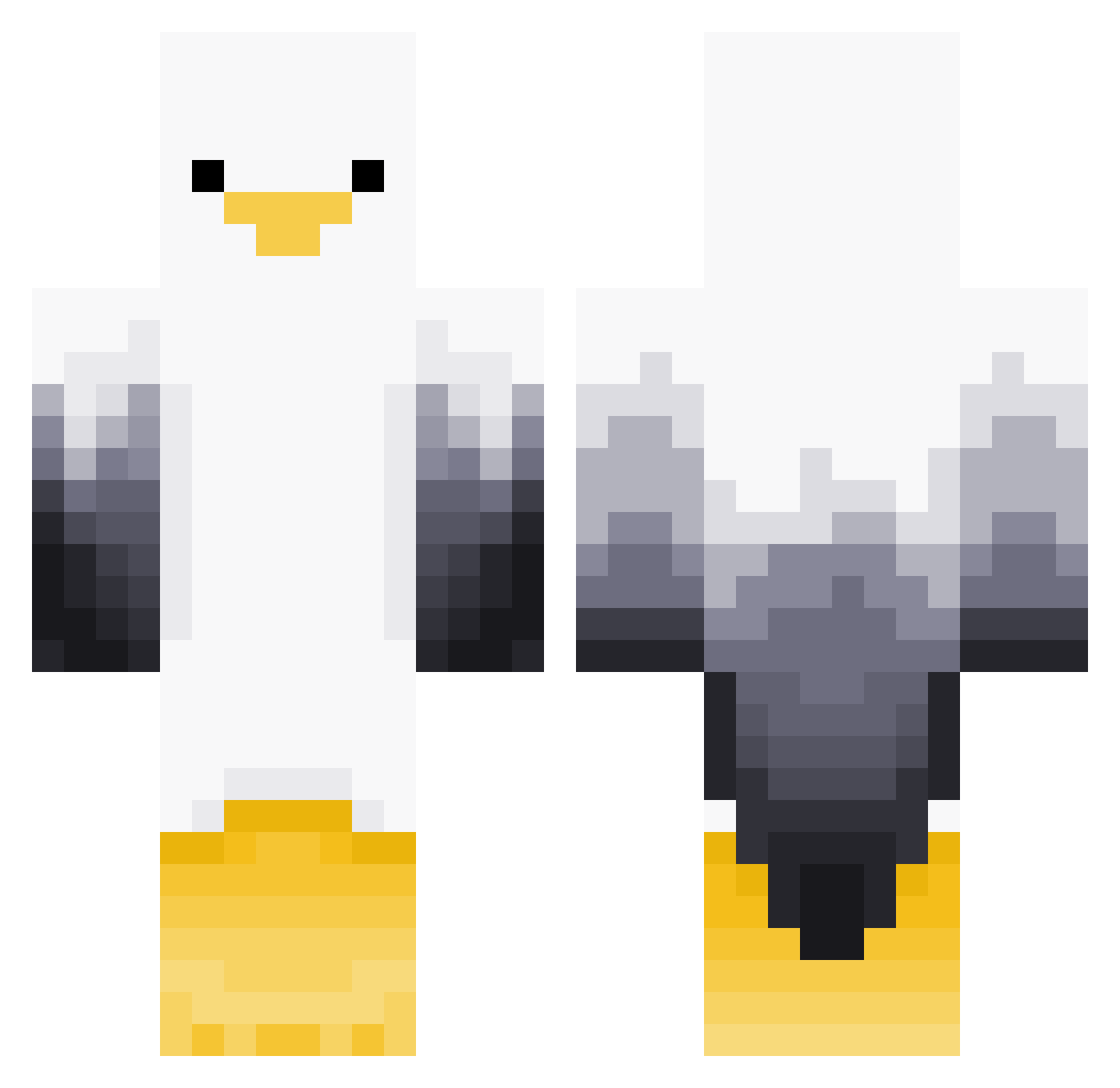 MonIIchii Minecraft skin, front and back view