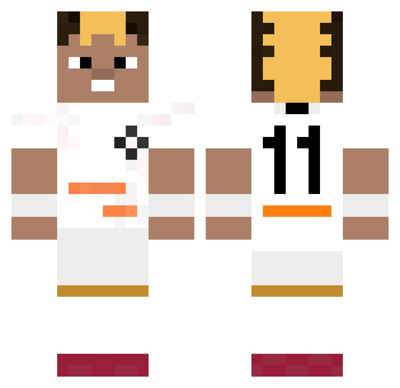 iiSyntax Minecraft skin, front and back view