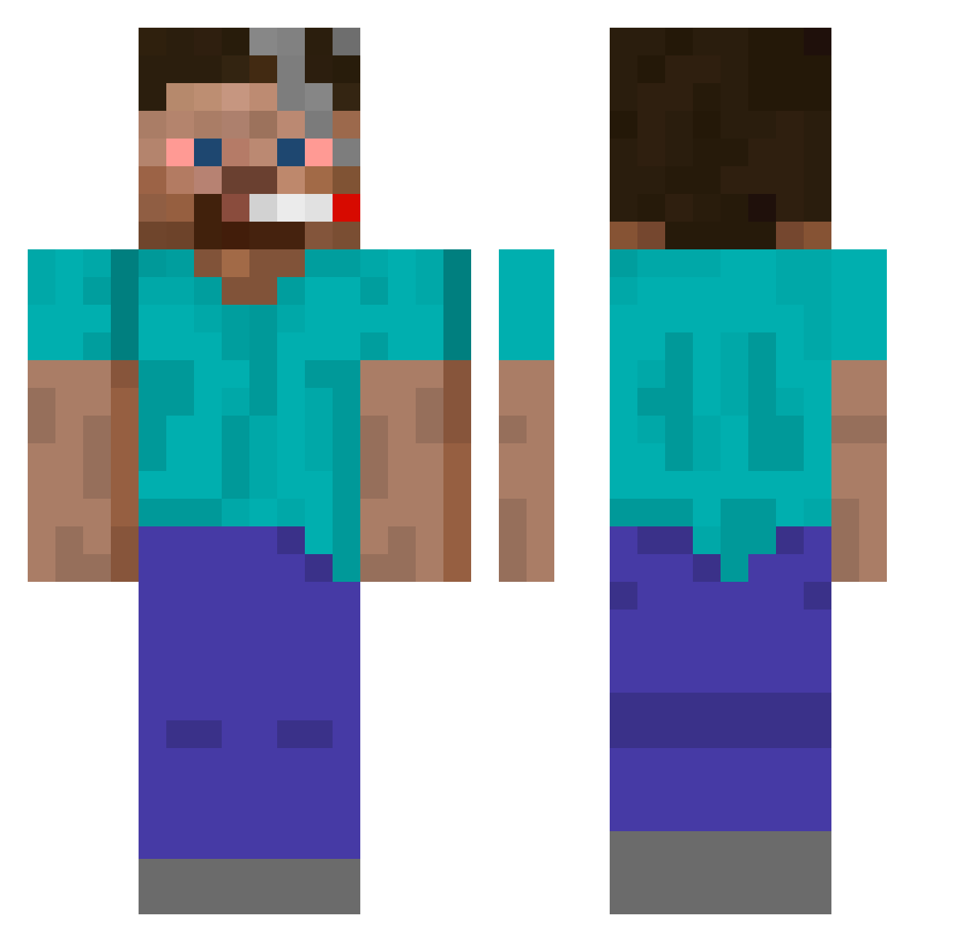 LogischerNexus Minecraft skin, front and back view