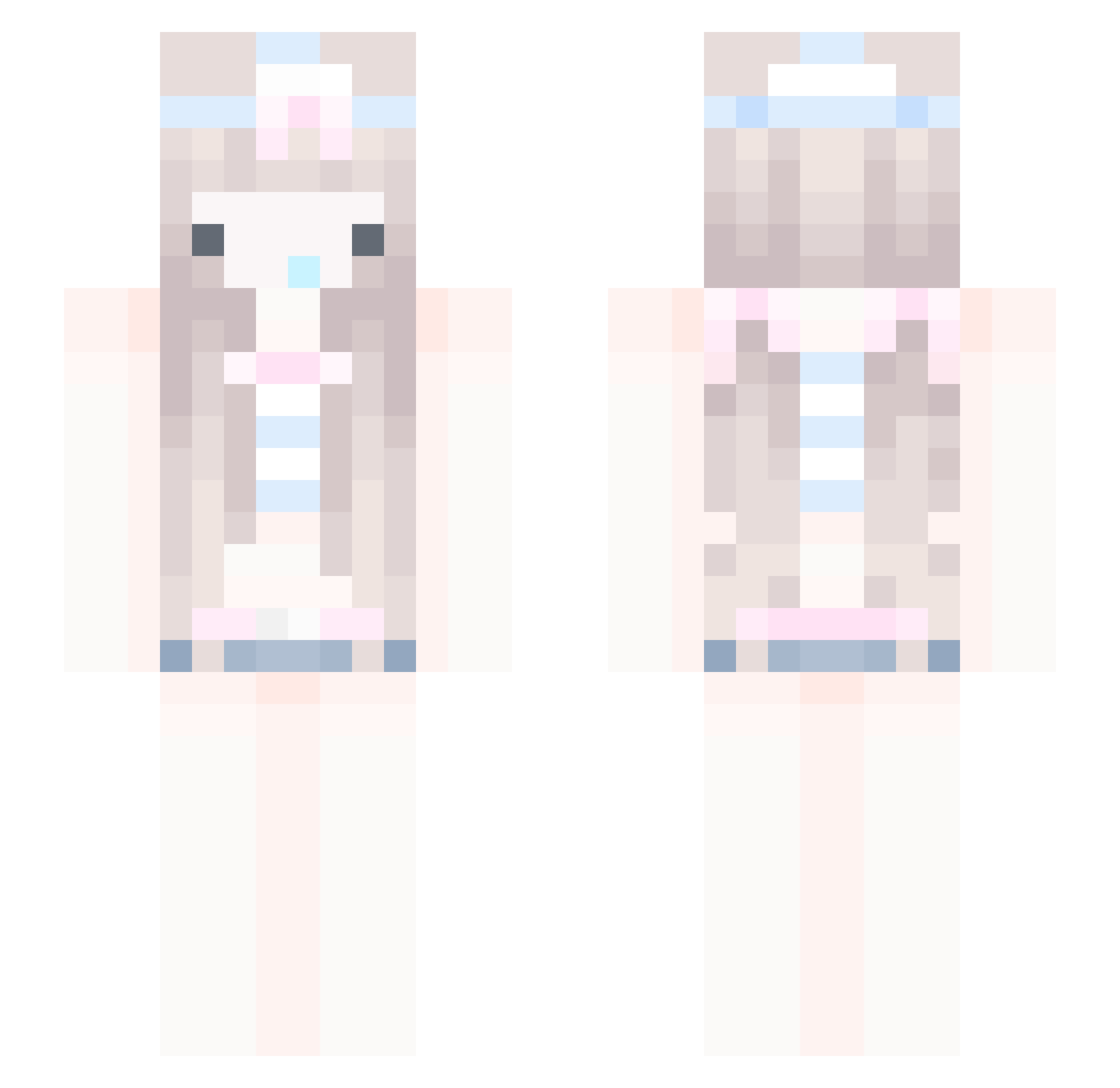 Froggwi Minecraft skin, front and back view