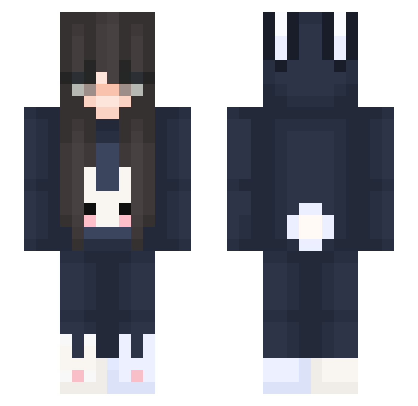 Sadtei Minecraft skin, front and back view