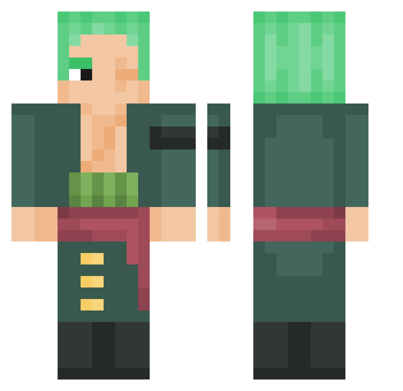 KitKatSholky Minecraft skin, front and back view