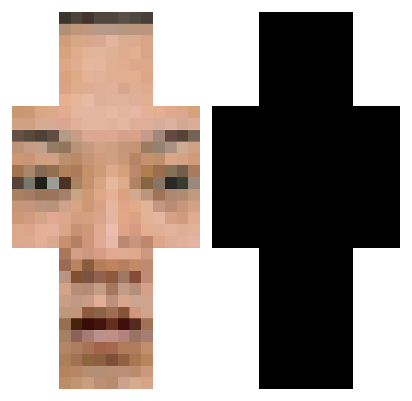 Reyydave Minecraft skin, front and back view