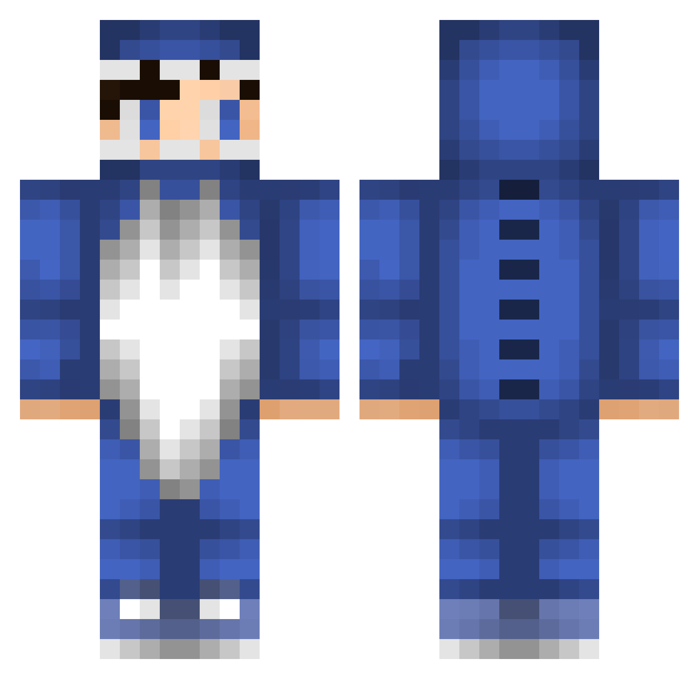 GofioPower Minecraft skin, front and back view