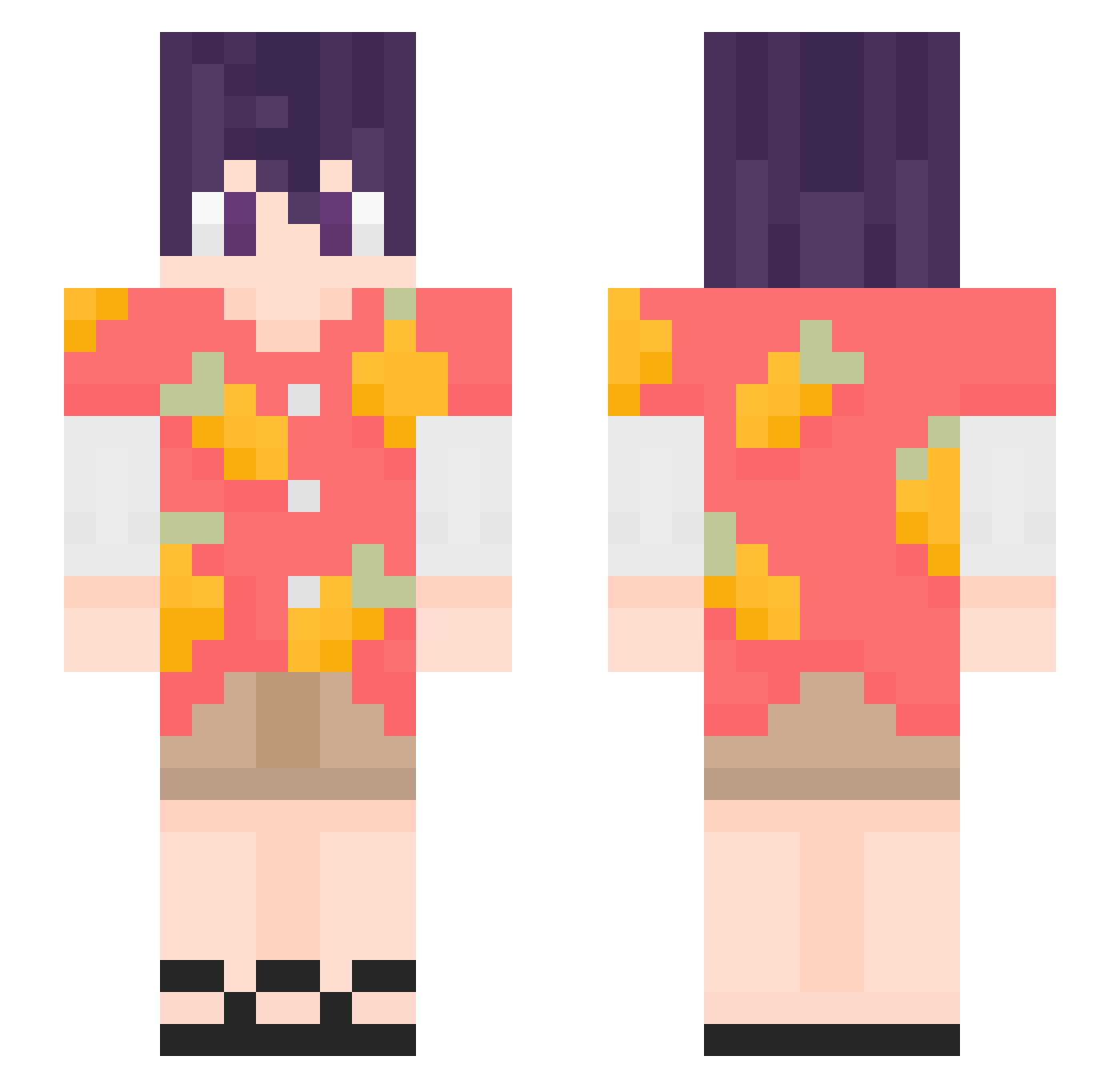 Rykkkk Minecraft skin, front and back view