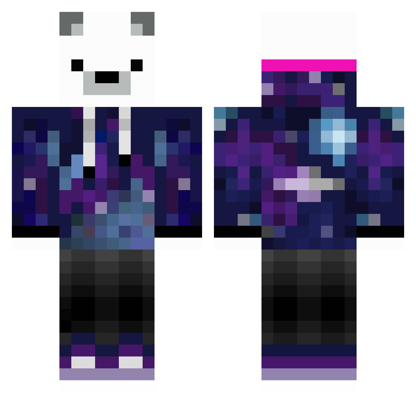 iam_cursedMC Minecraft skin, front and back view