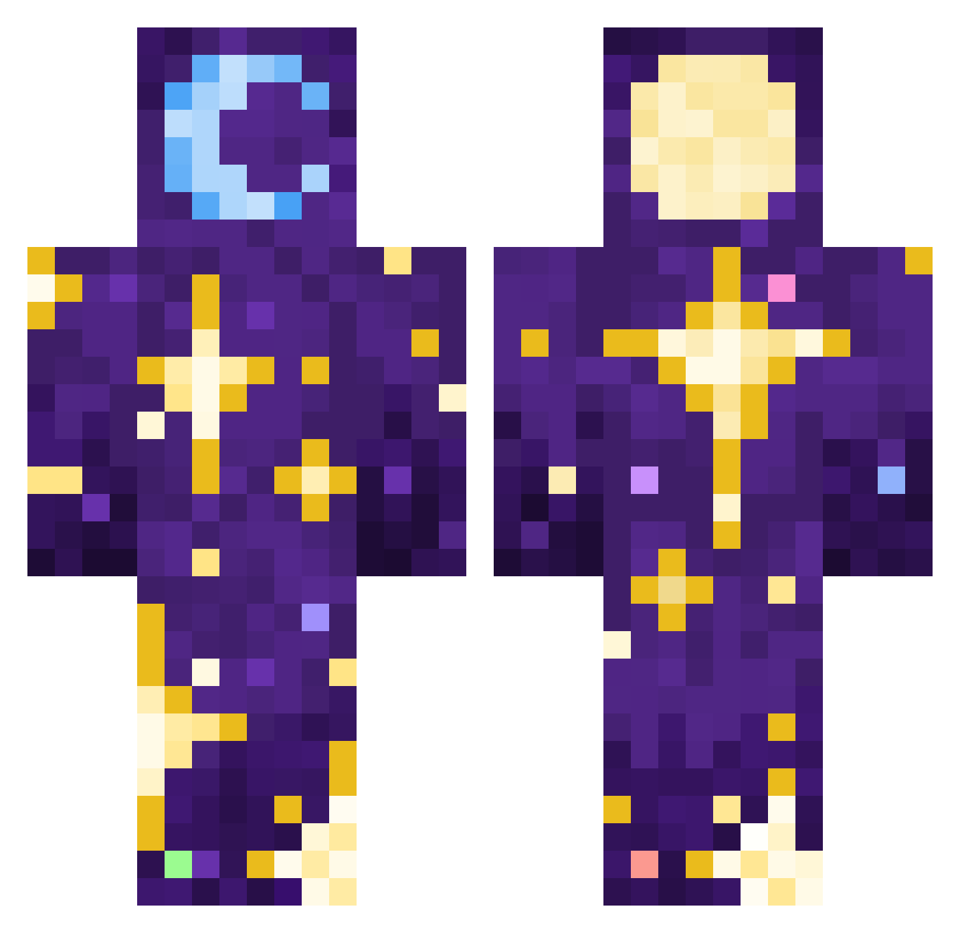 KingAnik Minecraft skin, front and back view