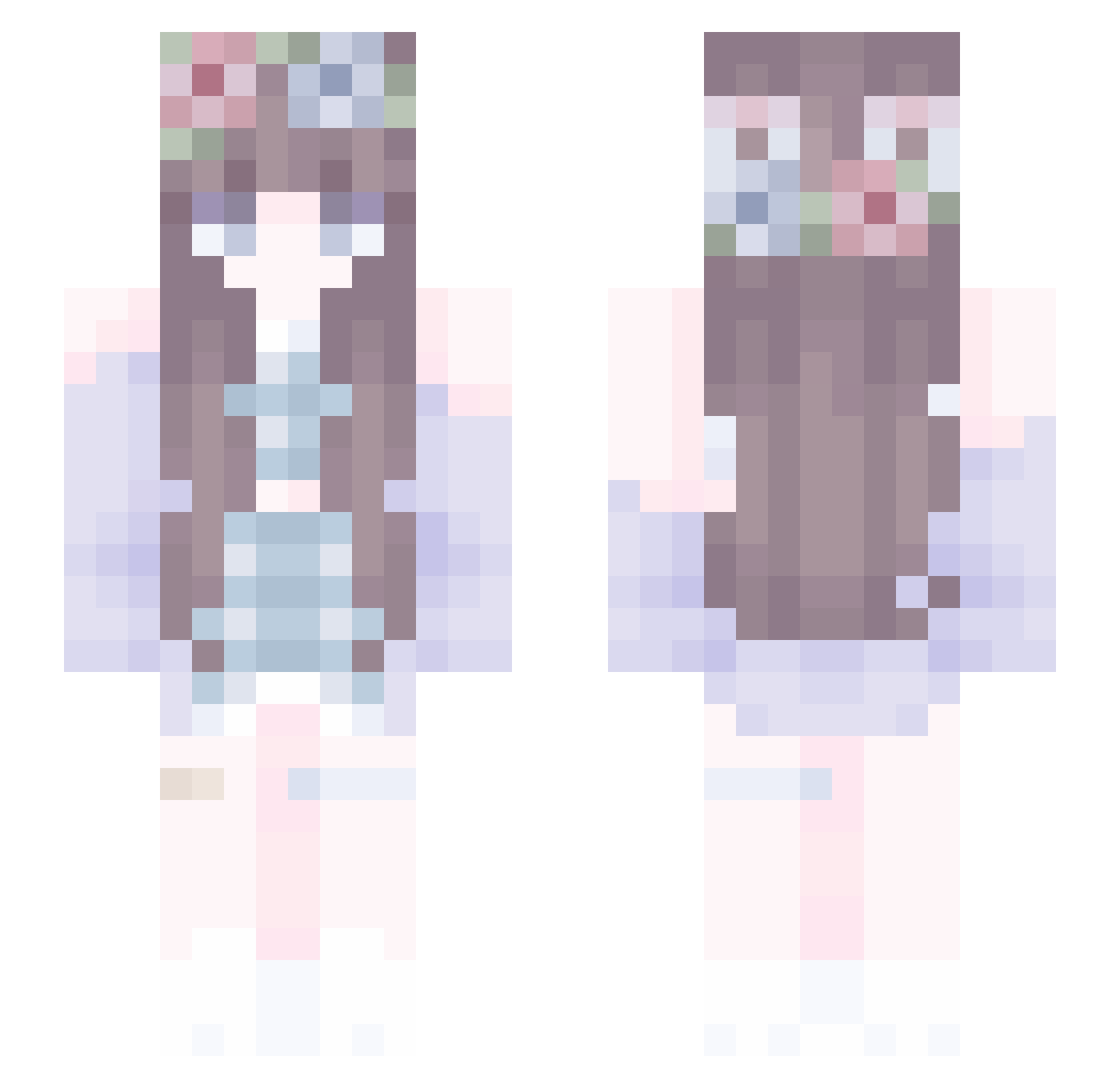 Sy1phiel Minecraft skin, front and back view