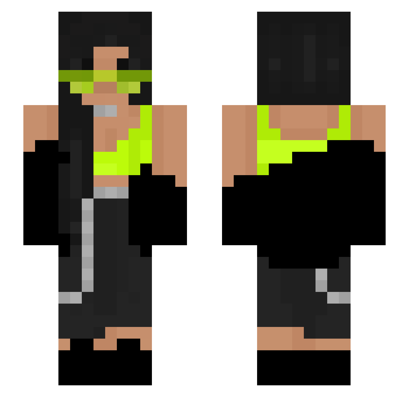 SillyKills Minecraft skin, front and back view
