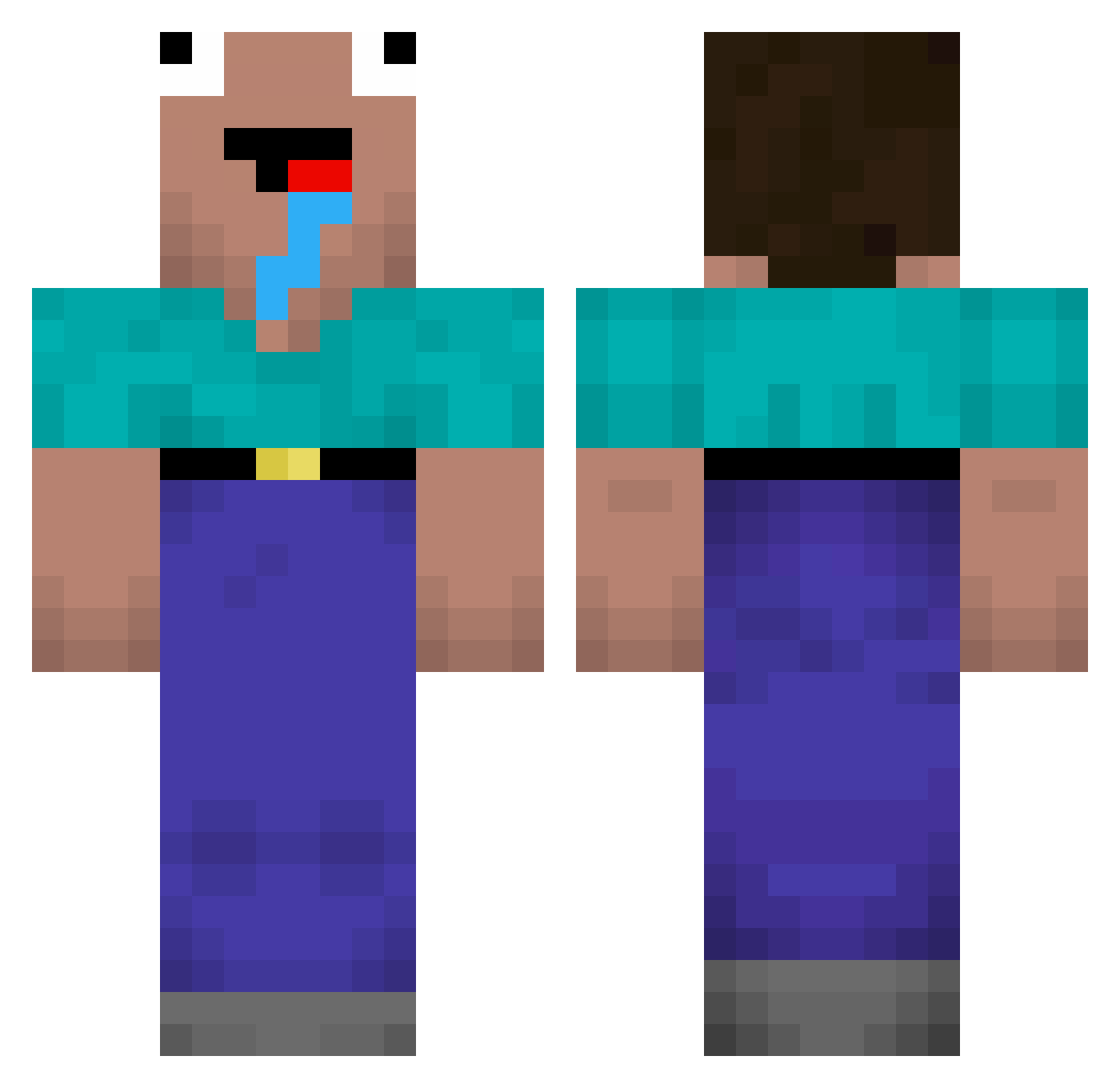QuizicalFaun Minecraft skin, front and back view