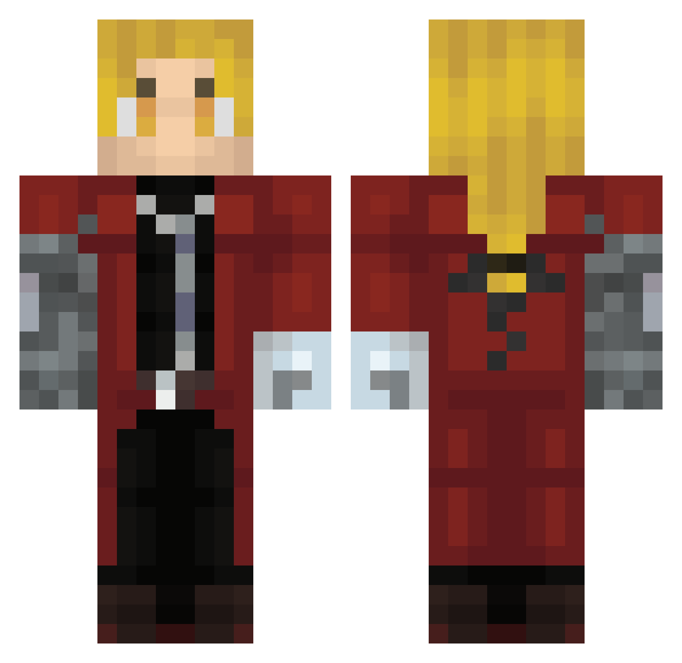 Leone533 Minecraft skin, front and back view