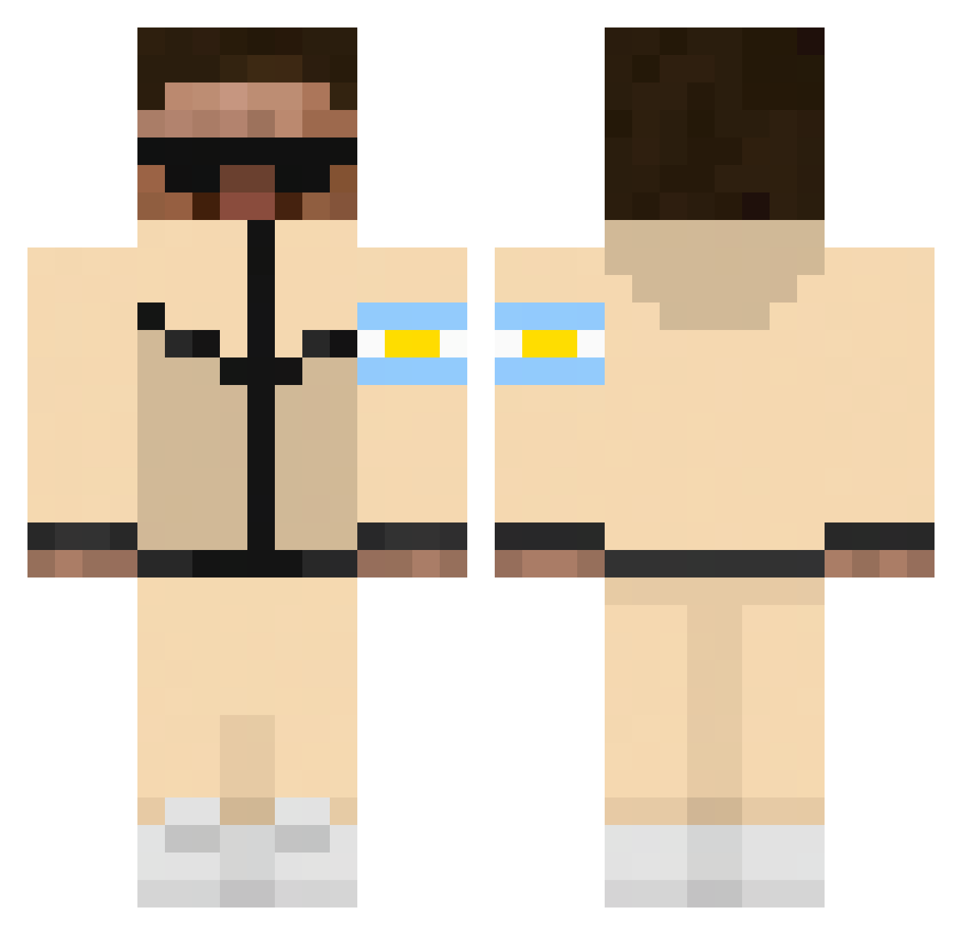 LuanaBalbiTeAmo Minecraft skin, front and back view