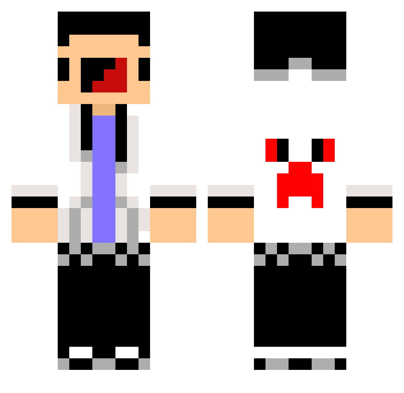 q11p Minecraft skin, front and back view
